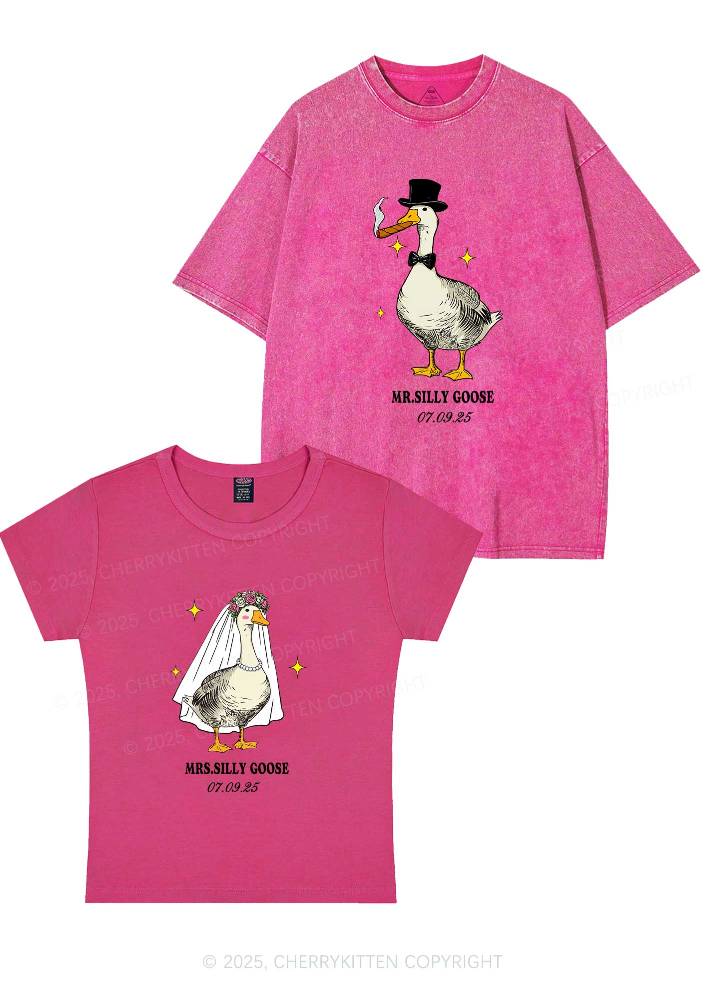 Mr Silly Goose Y2K Valentine's Day Couple Shirt Cherrykitten - Image 7