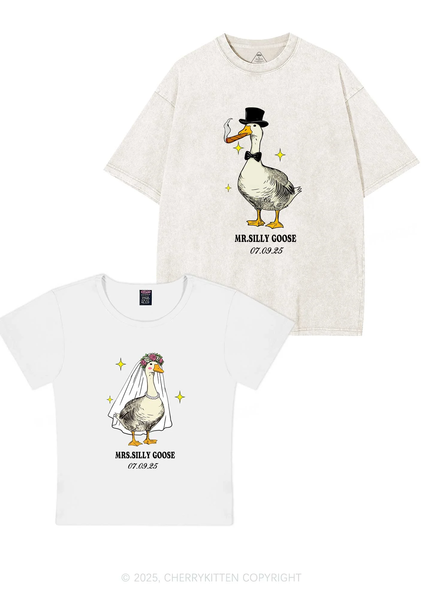 Mr Silly Goose Y2K Valentine's Day Couple Shirt Cherrykitten - Image 8