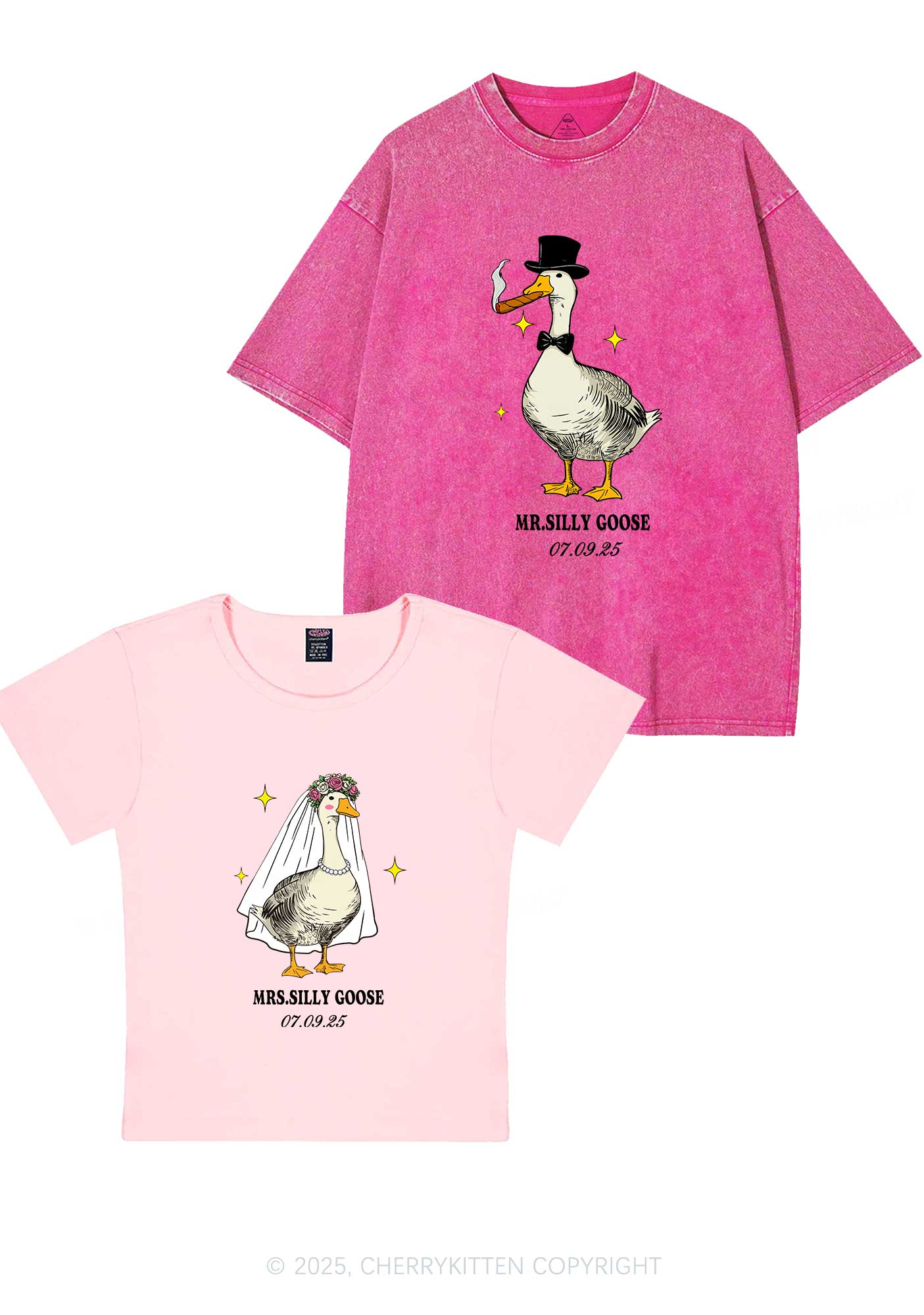 Mr Silly Goose Y2K Valentine's Day Couple Shirt Cherrykitten - Image 9