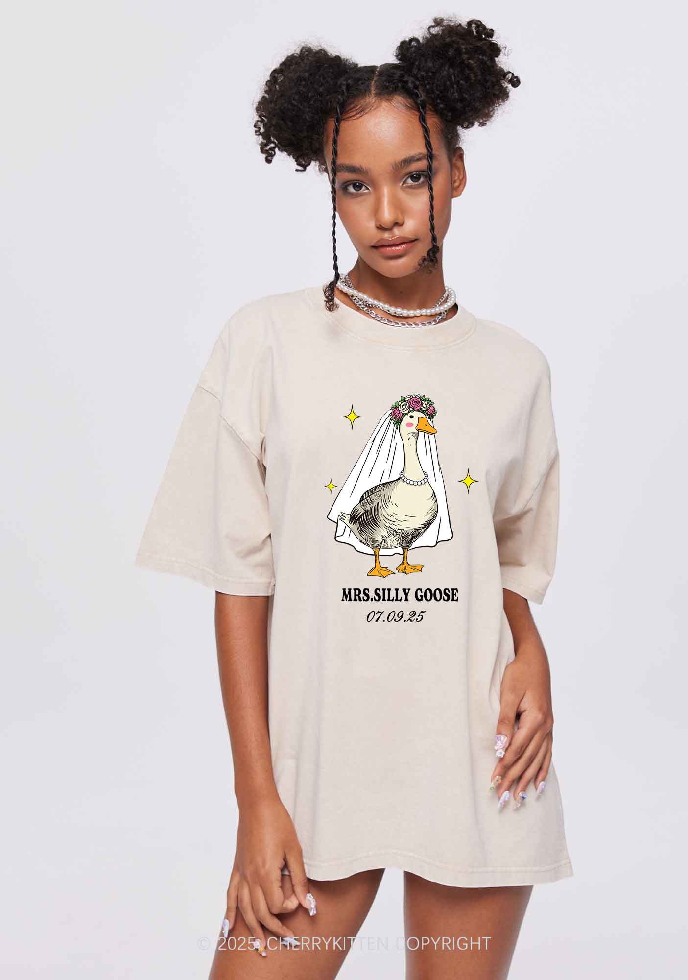 Mr Silly Goose Y2K Valentine's Day Washed Tee Cherrykitten - Image 2