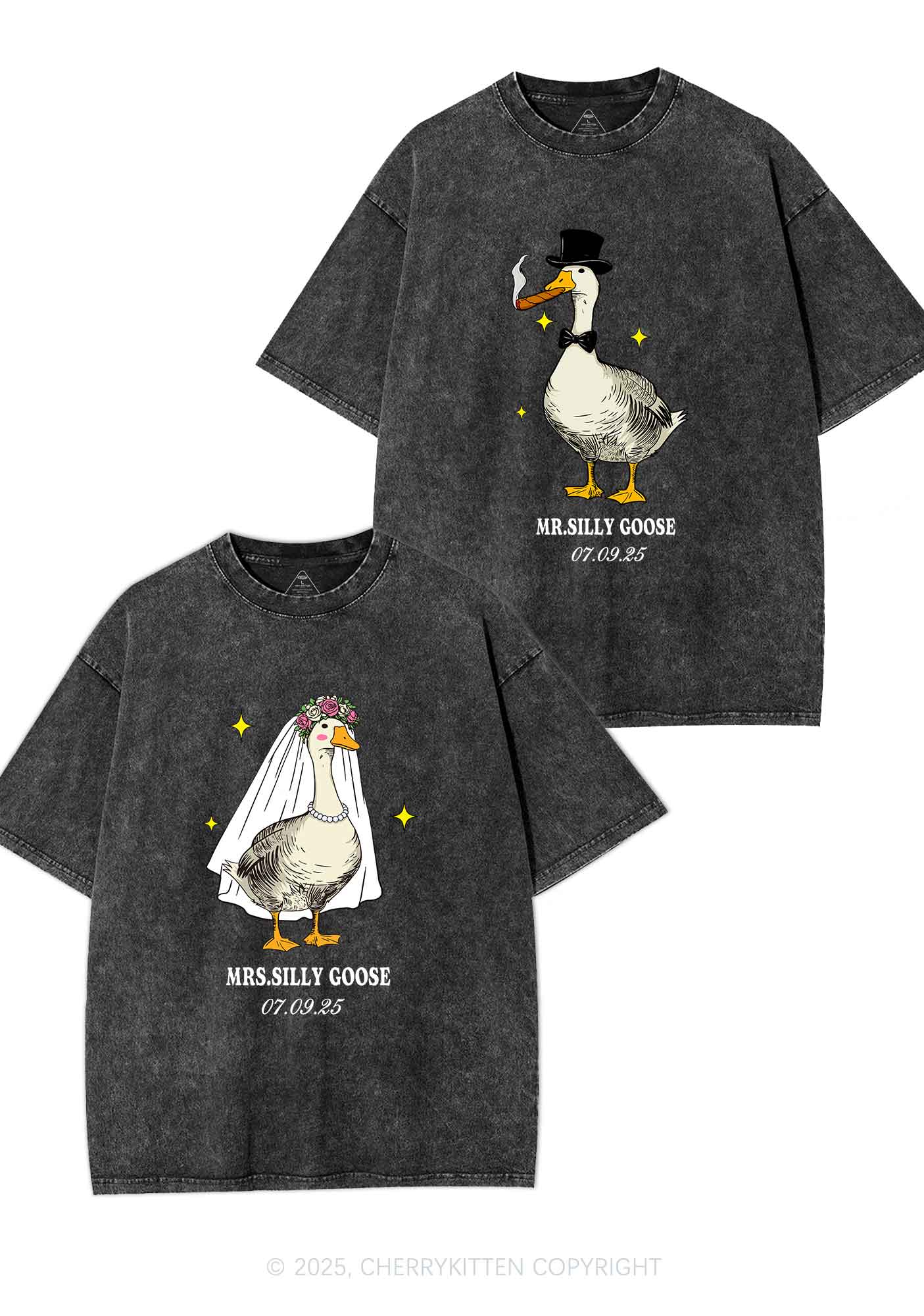 Mr Silly Goose Y2K Valentine's Day Washed Tee Cherrykitten - Image 4