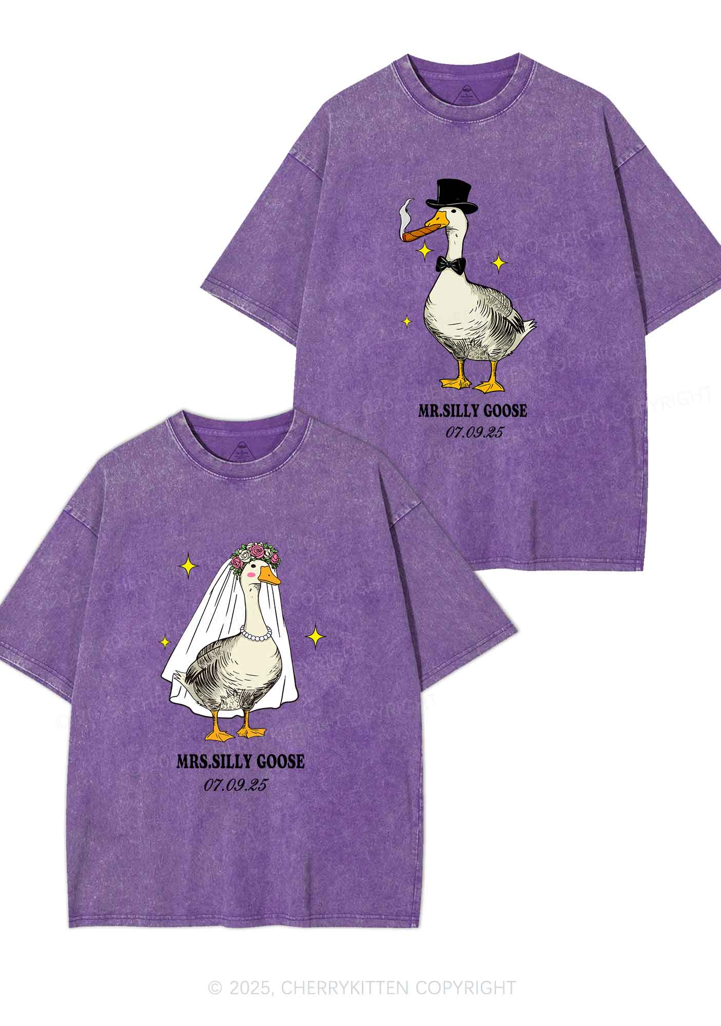 Mr Silly Goose Y2K Valentine's Day Washed Tee Cherrykitten - Image 5