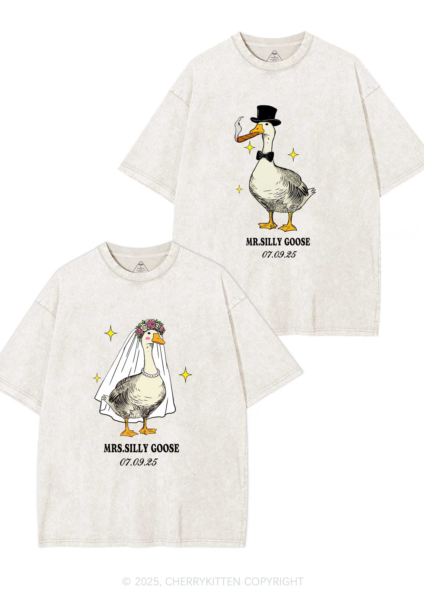 Mr Silly Goose Y2K Valentine's Day Washed Tee Cherrykitten - Image 6