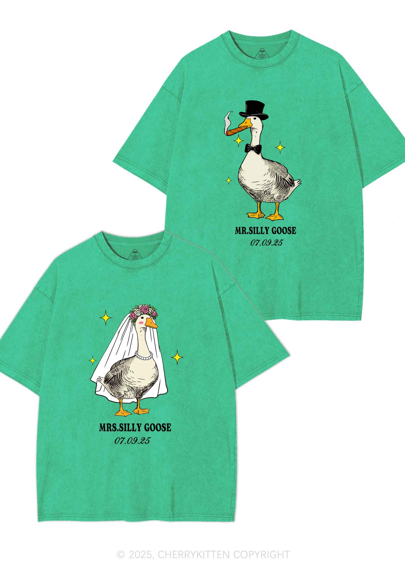 Mr Silly Goose Y2K Valentine's Day Washed Tee Cherrykitten - Image 7