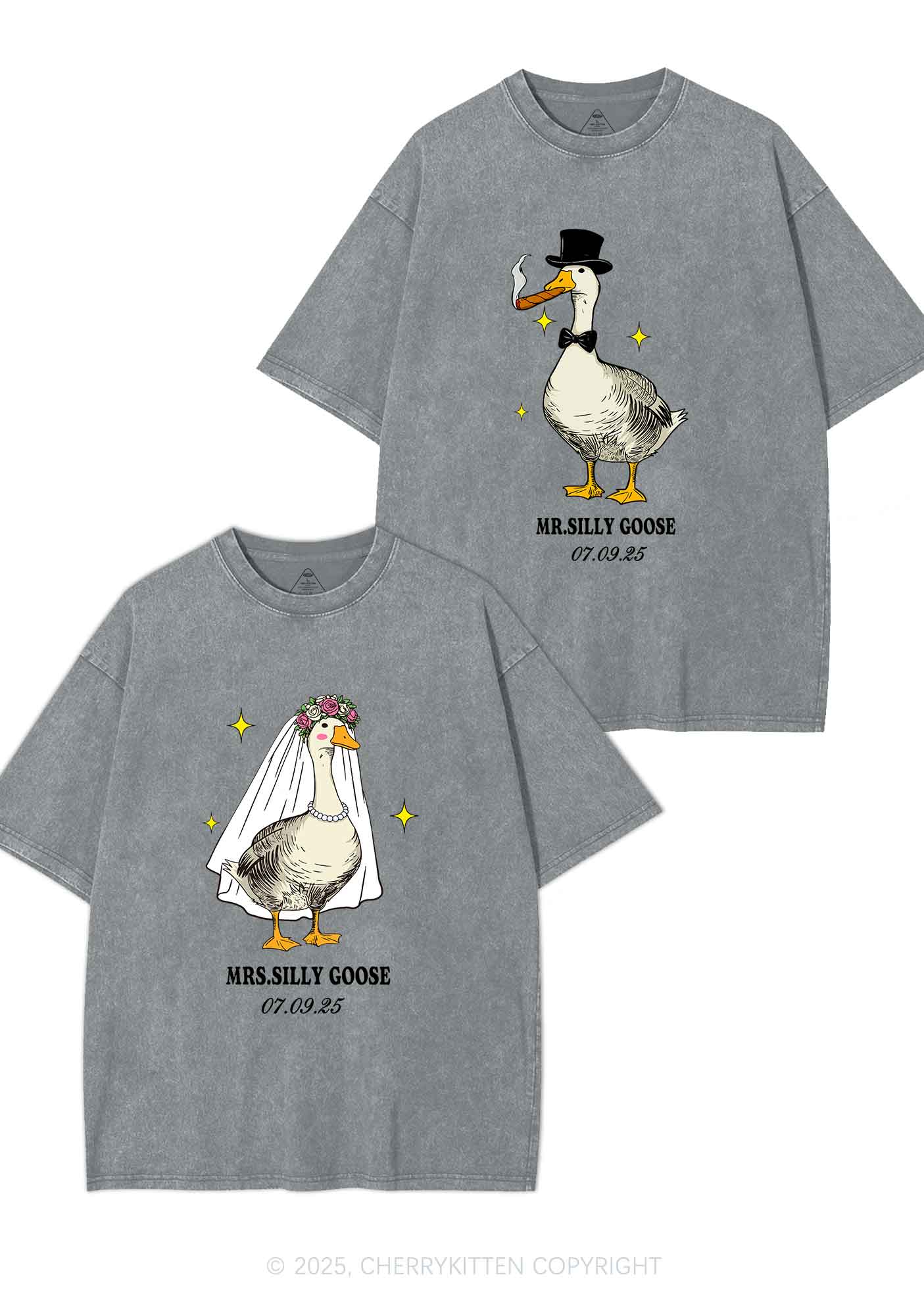 Mr Silly Goose Y2K Valentine's Day Washed Tee Cherrykitten - Image 8