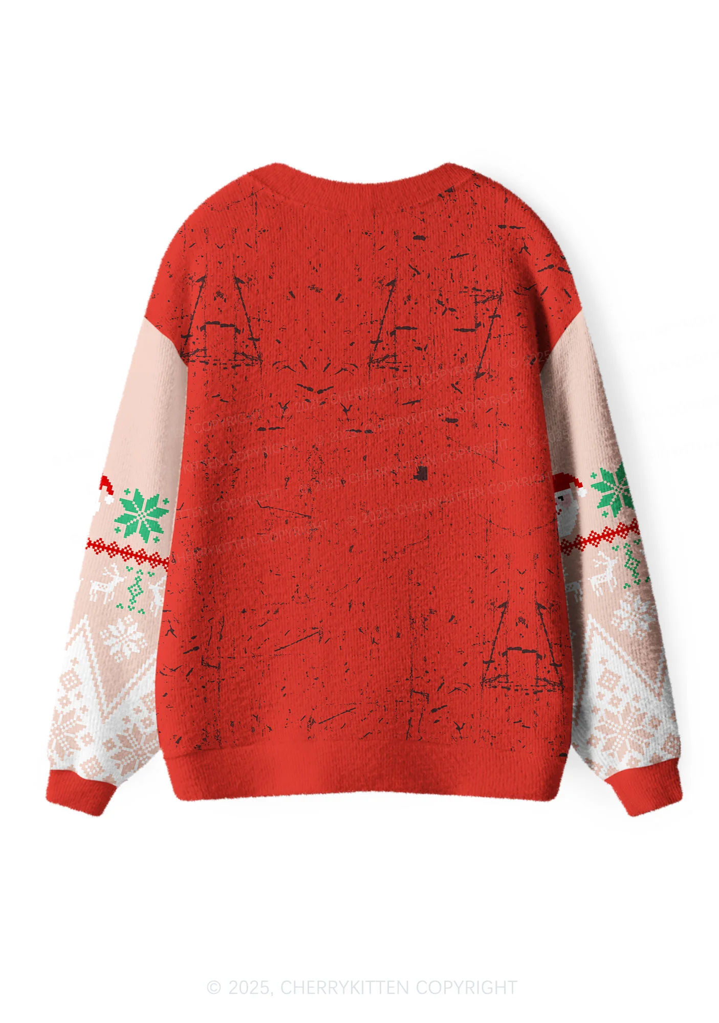 Muscle Santa Y2K Christmas Cardigan Knit Sweatshirt Cherrykitten - Image 2