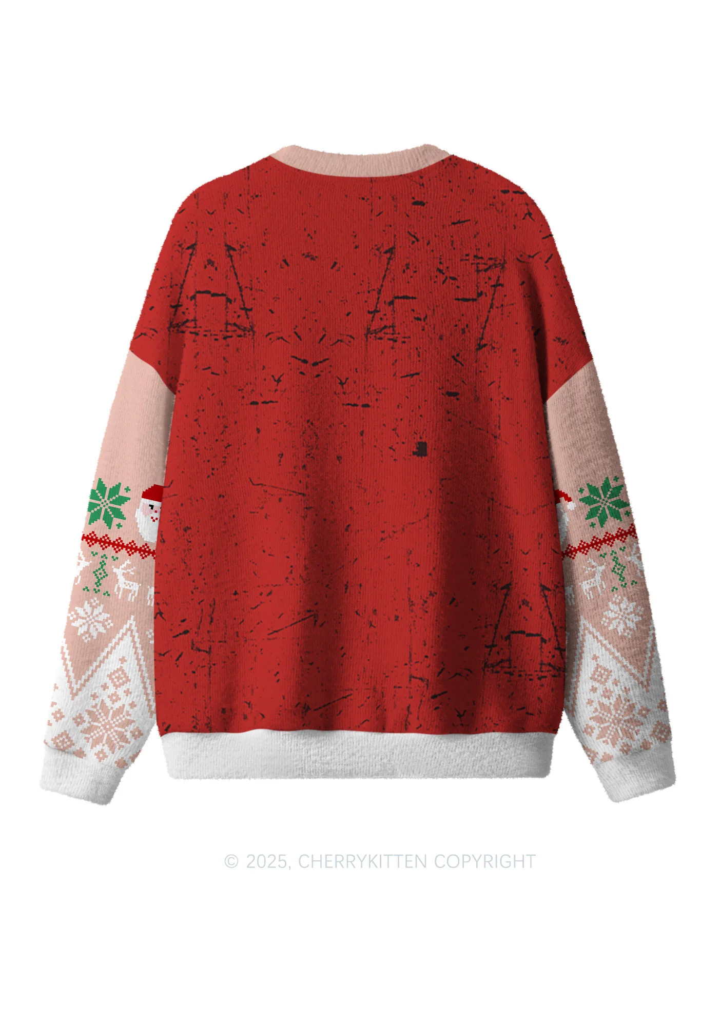 Muscle Santa Y2K Christmas Knit Sweatshirt Cherrykitten - Image 2