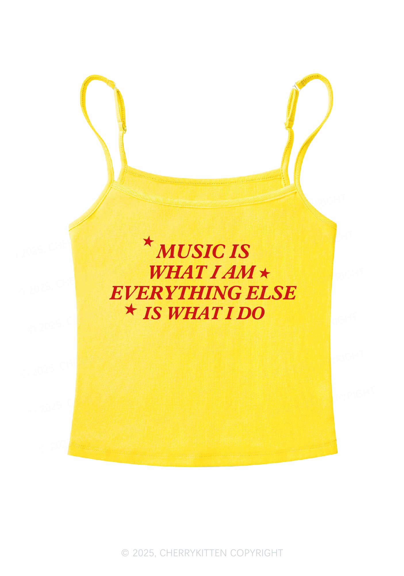 Music Is What I Am Y2K Spaghetti Strap Cami Cherrykitten - Image 7