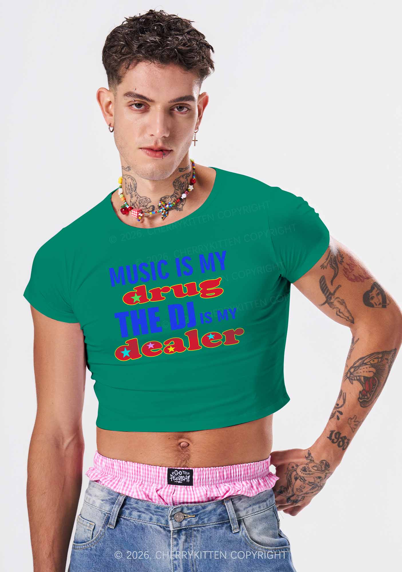 Music Is My Drxg Y2K Baby Tee Cherrykitten - Image 2