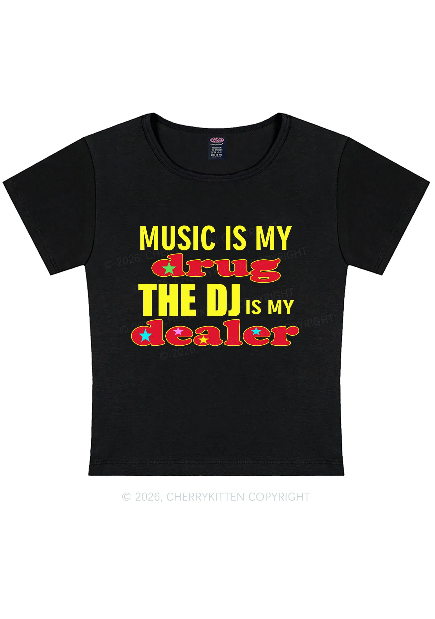 Music Is My Drxg Y2K Baby Tee Cherrykitten - Image 3
