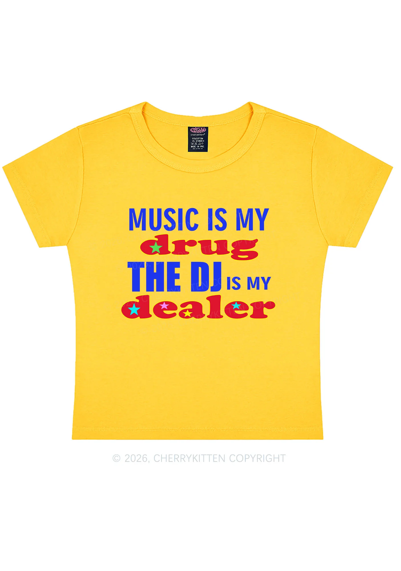 Music Is My Drxg Y2K Baby Tee Cherrykitten - Image 4
