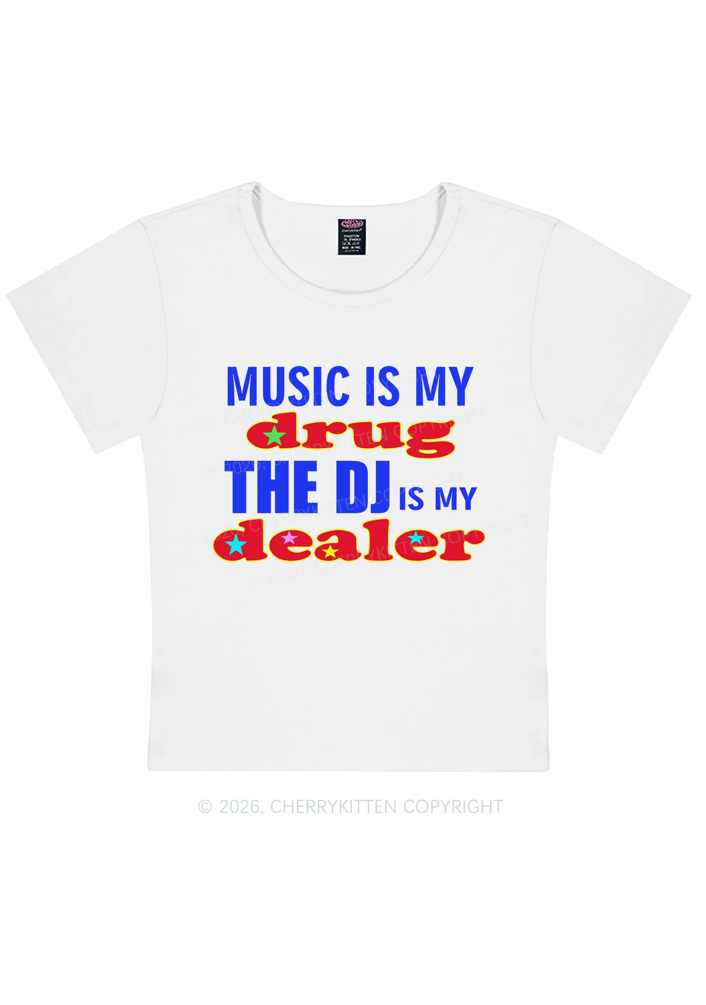 Music Is My Drxg Y2K Baby Tee Cherrykitten - Image 5
