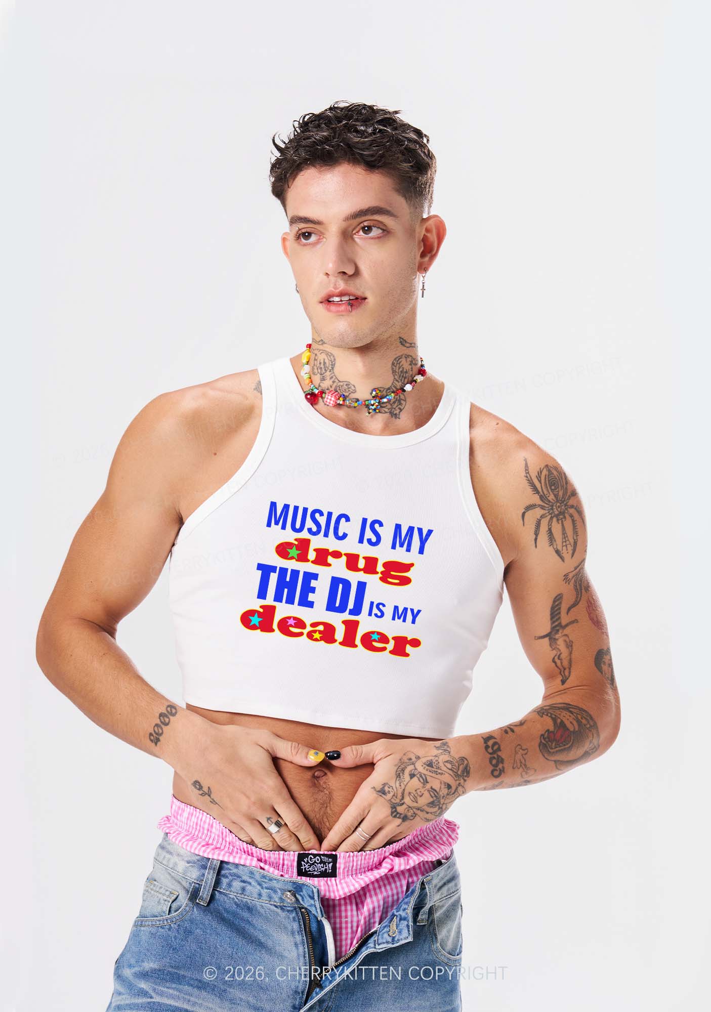 Music Is My Drxg Y2K Crop Tank Top Cherrykitten - Image 2