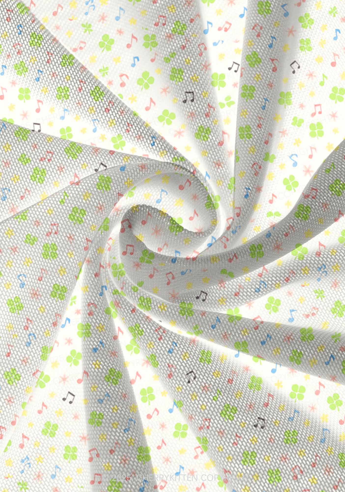 Music Notes Clover Stars St Patricks Y2K Print Mini Layered Skirt Cherrykitten - Image 3