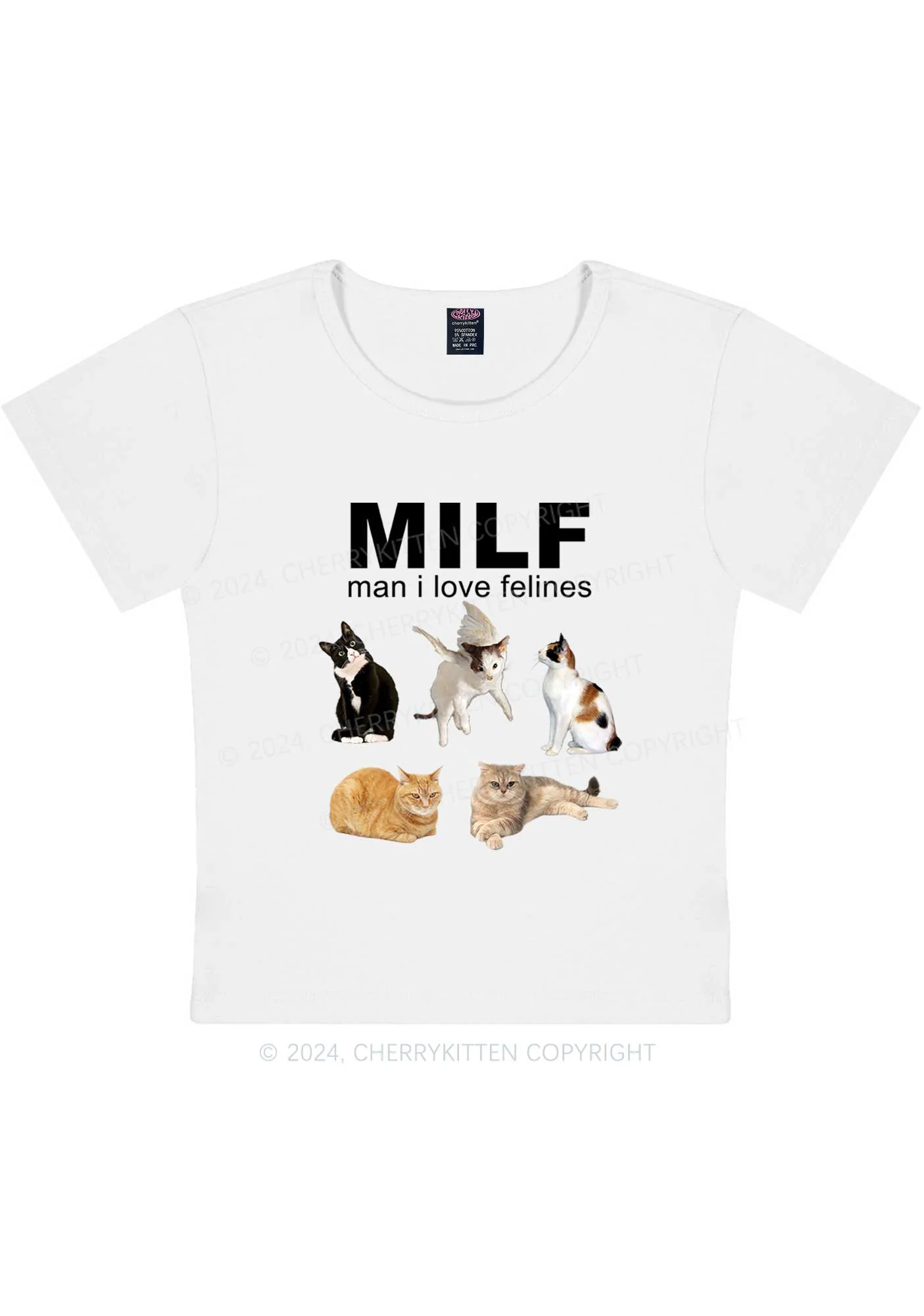 Mxxf Felines Y2K Baby Tee Cherrykitten - Image 2