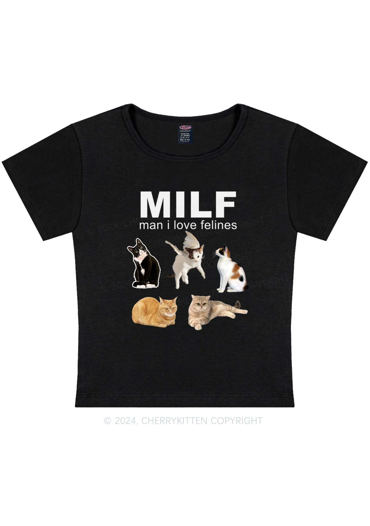 Mxxf Felines Y2K Baby Tee Cherrykitten - Image 5