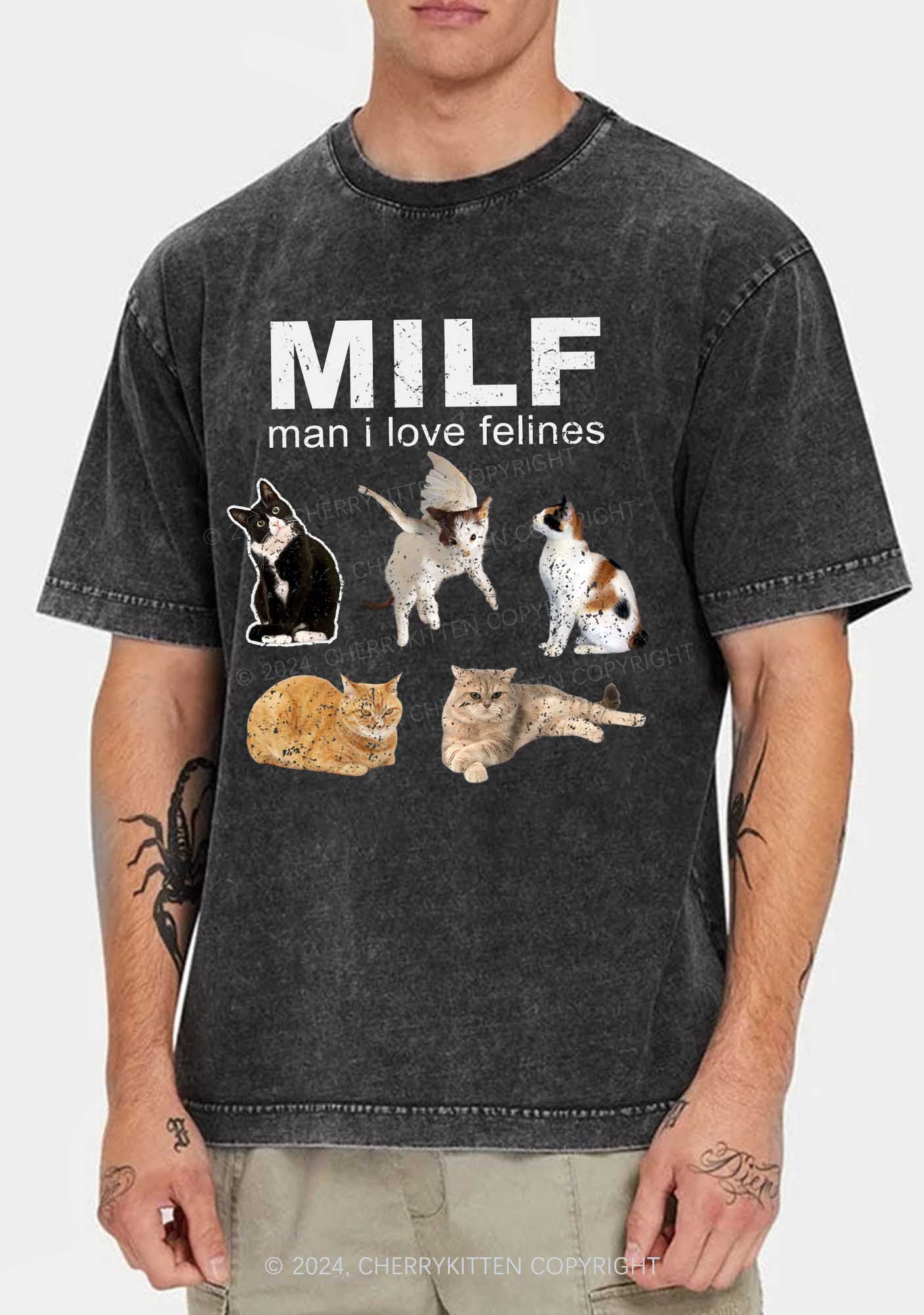 Mxxf Felines Y2K Washed Tee Cherrykitten - Image 2