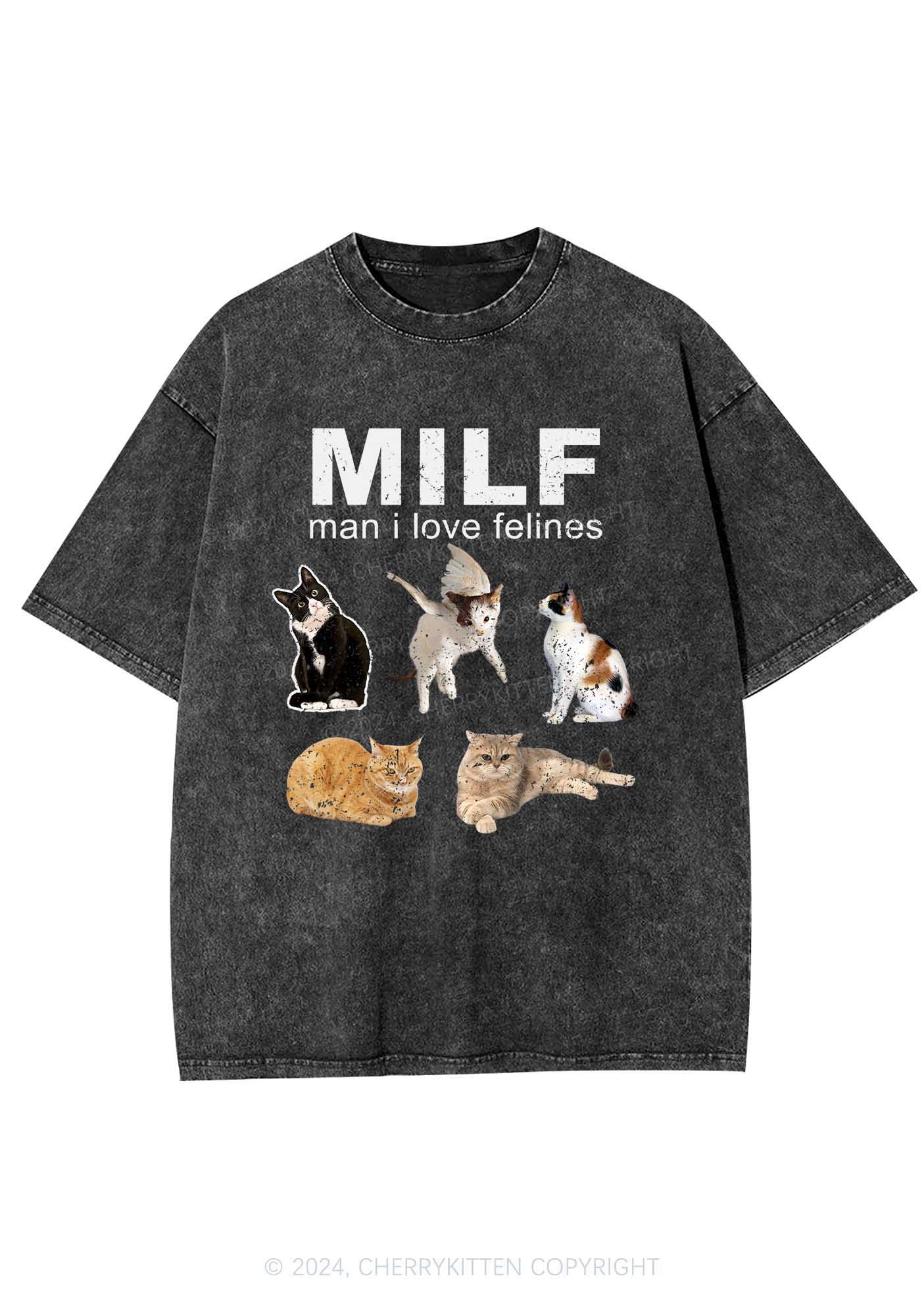 Mxxf Felines Y2K Washed Tee Cherrykitten - Image 3