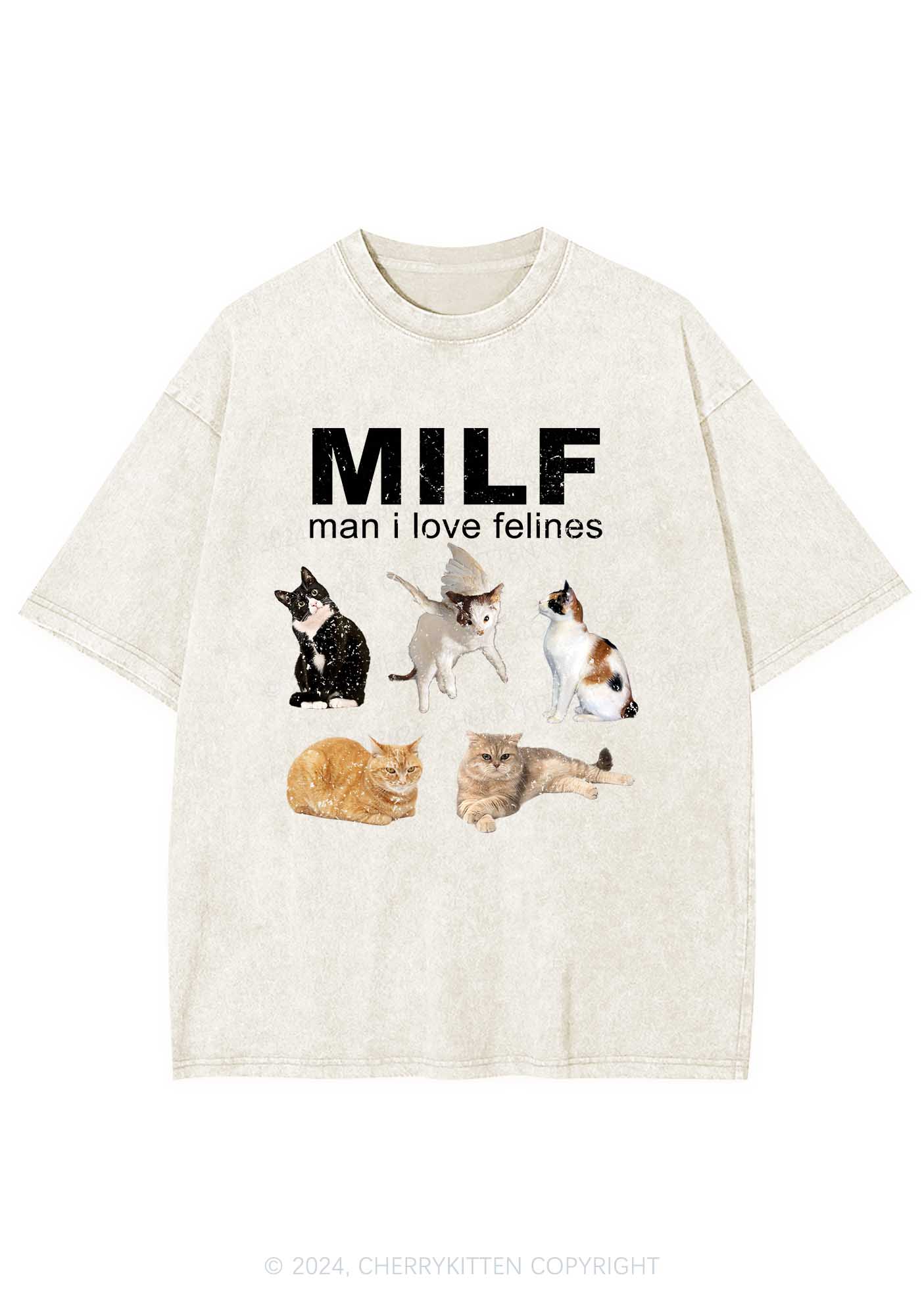 Mxxf Felines Y2K Washed Tee Cherrykitten - Image 5