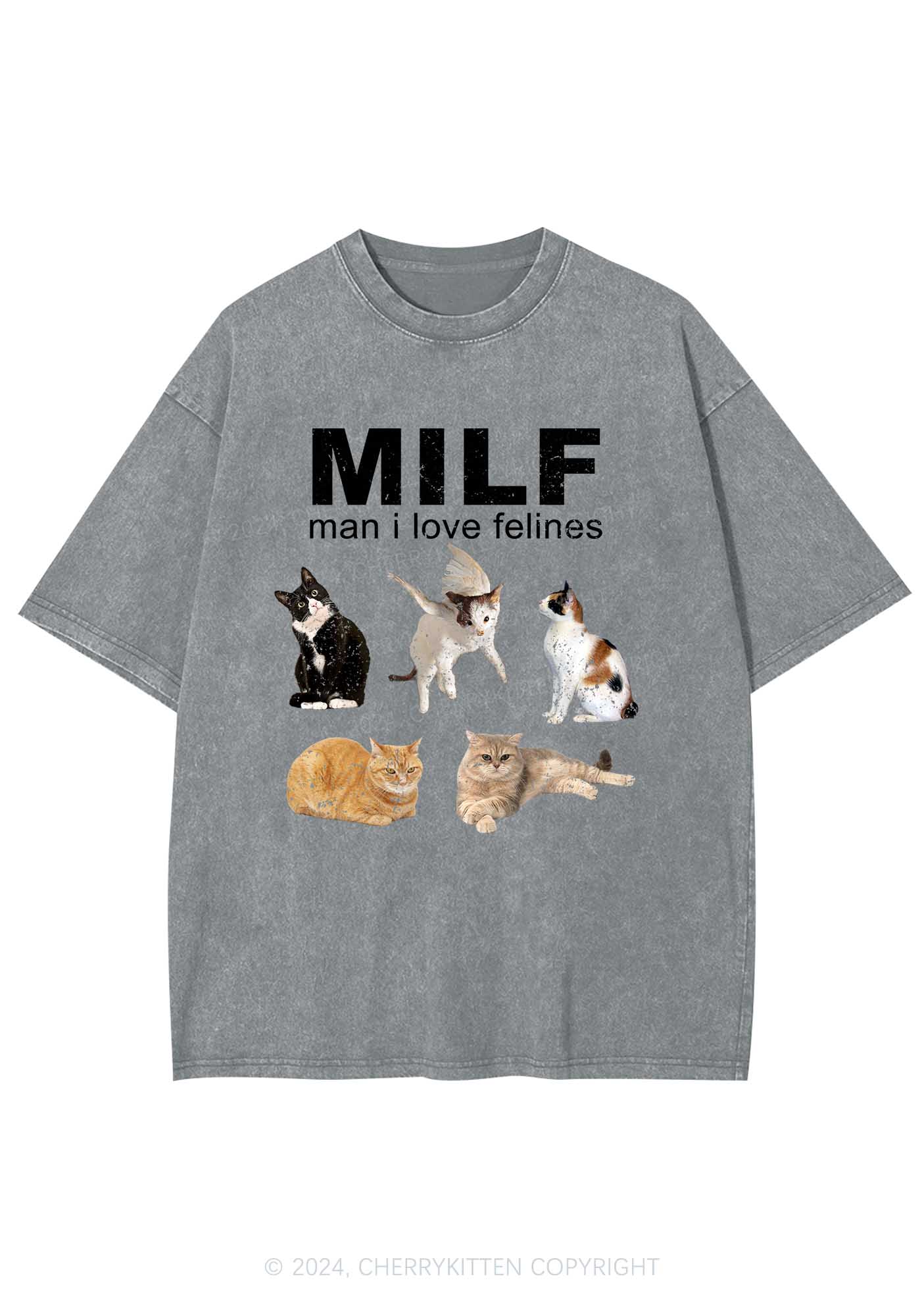 Mxxf Felines Y2K Washed Tee Cherrykitten - Image 7