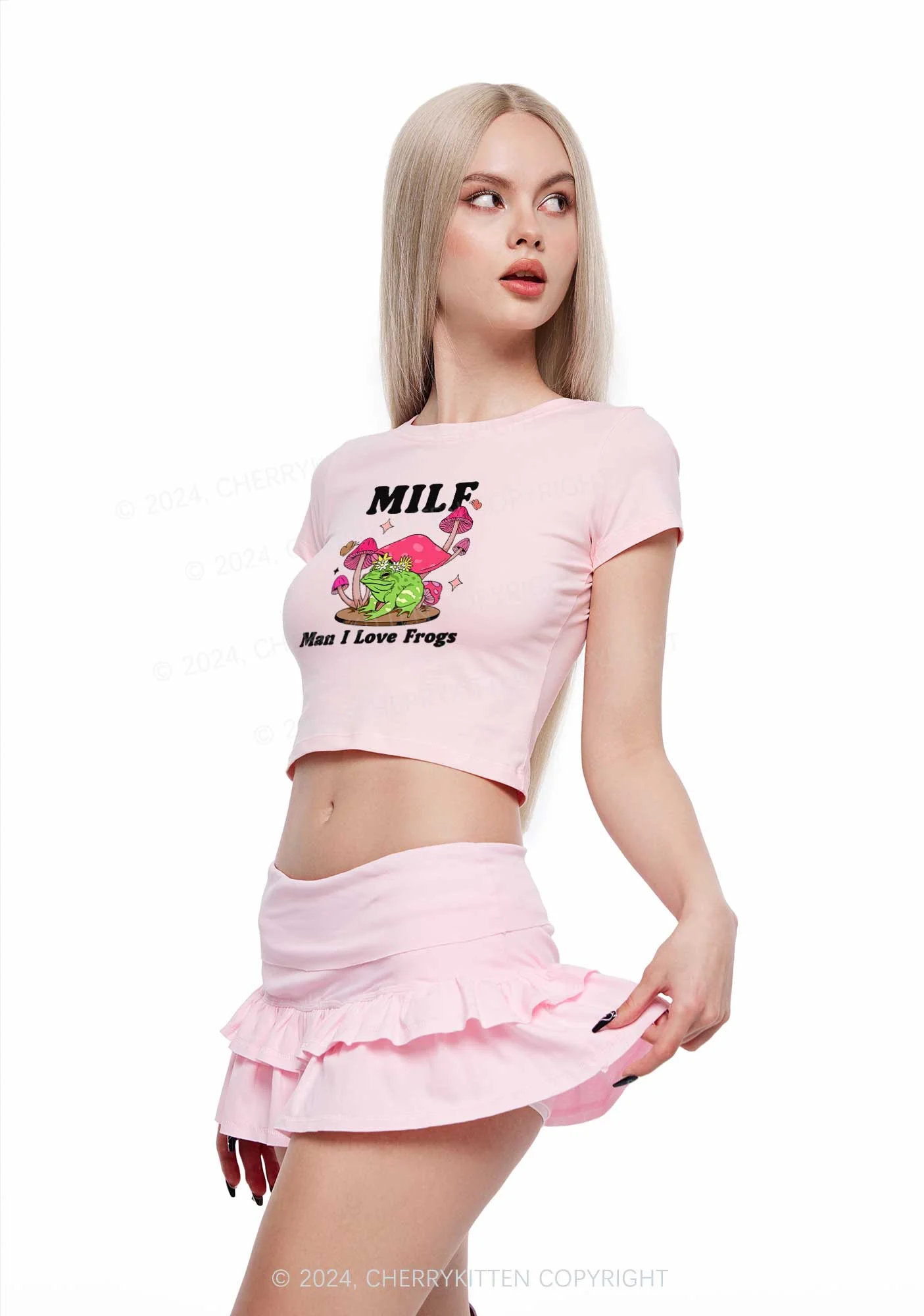 Mxxf Frog Y2K Baby Tee Cherrykitten - Image 3