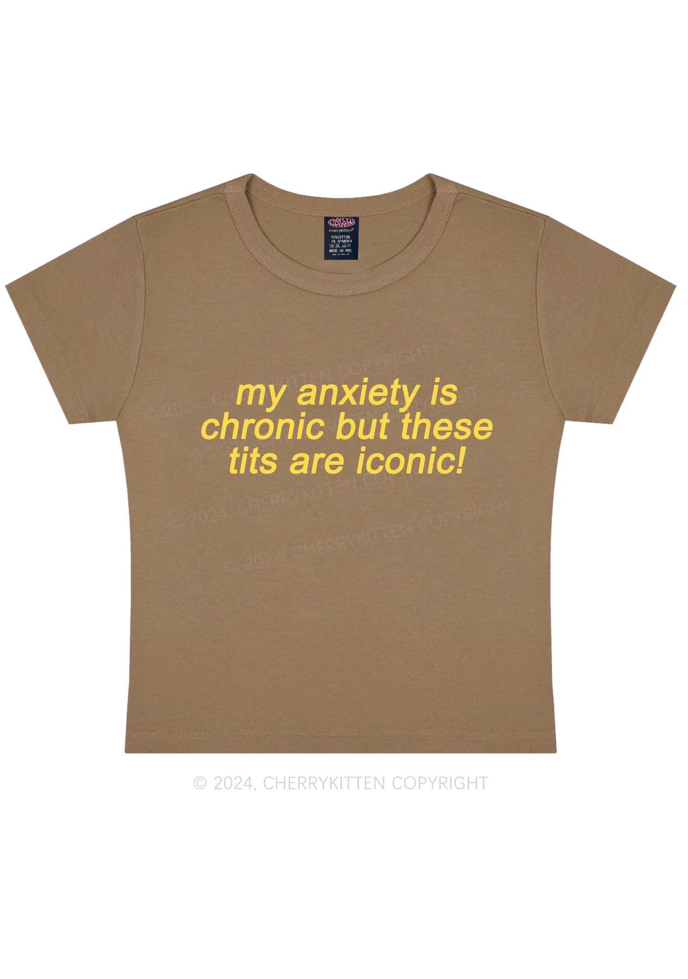 My Anxiety Is Chronic Y2K Baby Tee Cherrykitten - Image 9