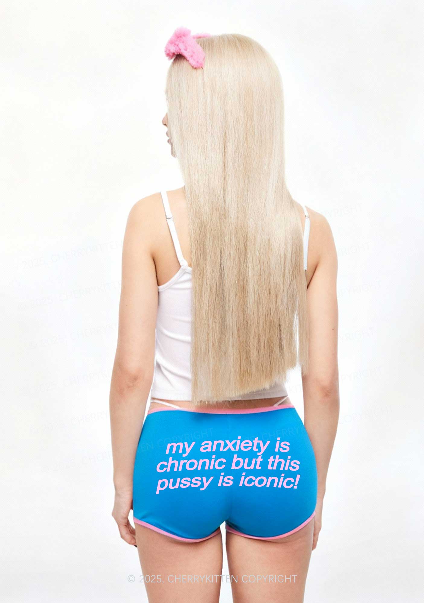 My Anxiety Is Chronic Y2K Booty Shorts Cherrykitten - Image 2