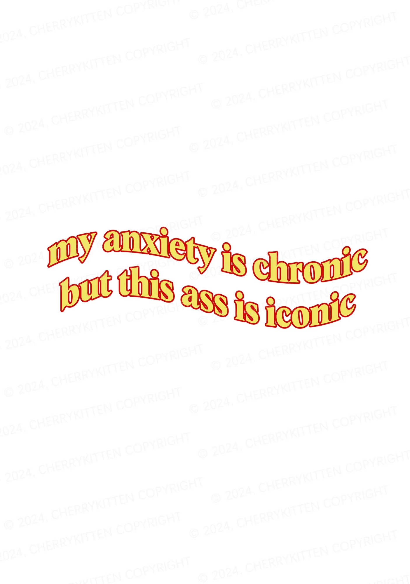 My Anxiety Is Chronic Y2K Mid Rise Waist Boyshort Cherrykitten - Image 2