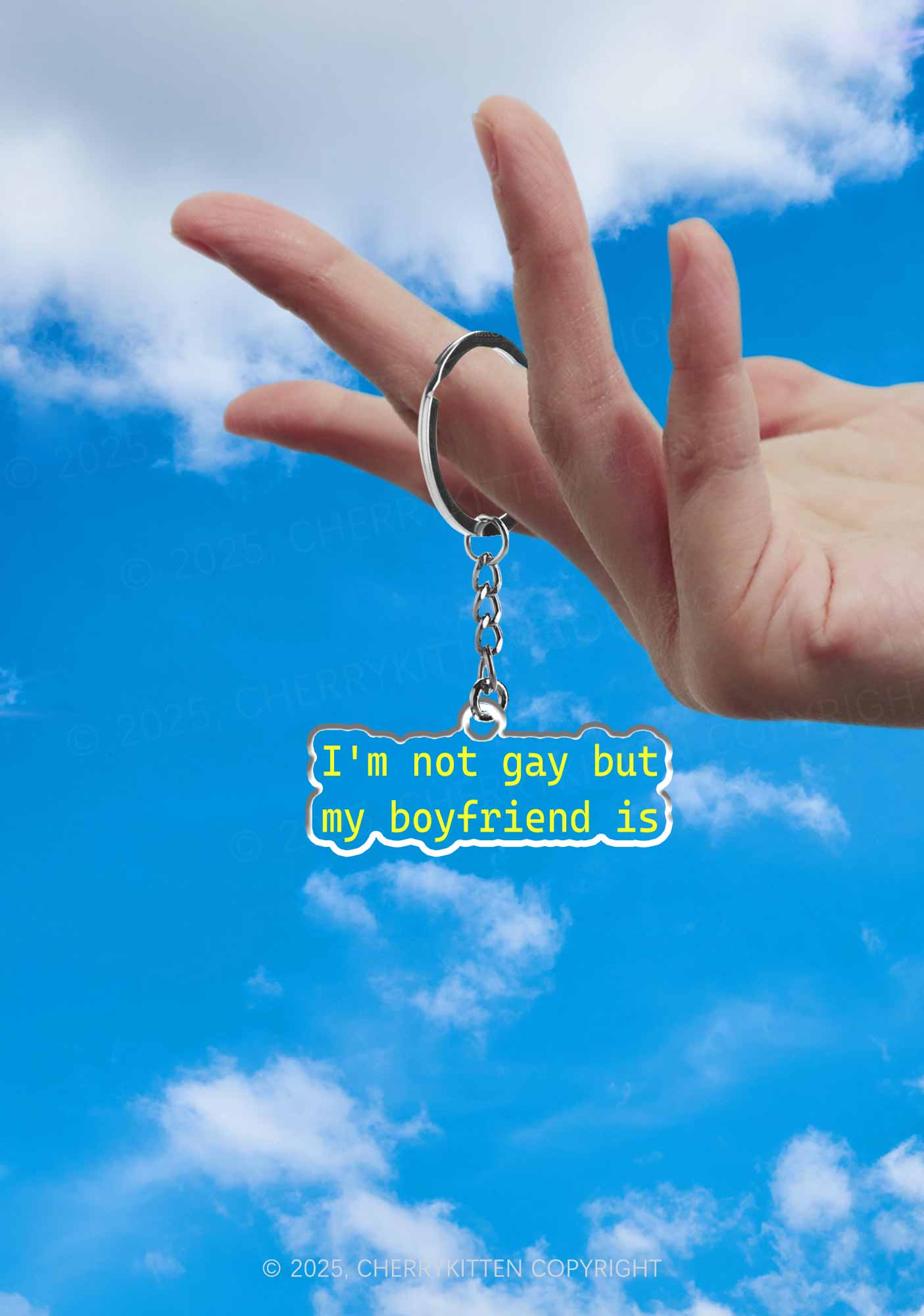 My BF Is Gay Pride 1Pc Y2K Keychain Cherrykitten - Image 2