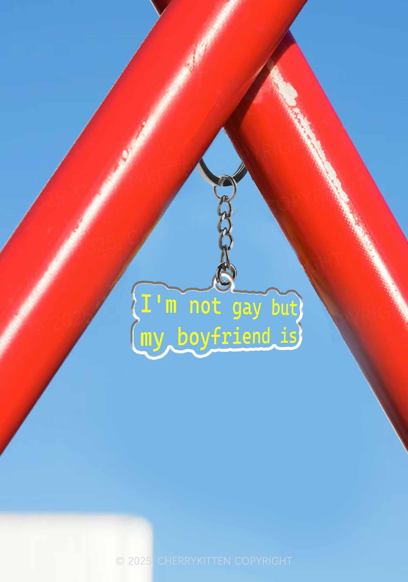 My BF Is Gay Pride 1Pc Y2K Keychain Cherrykitten - Image 3