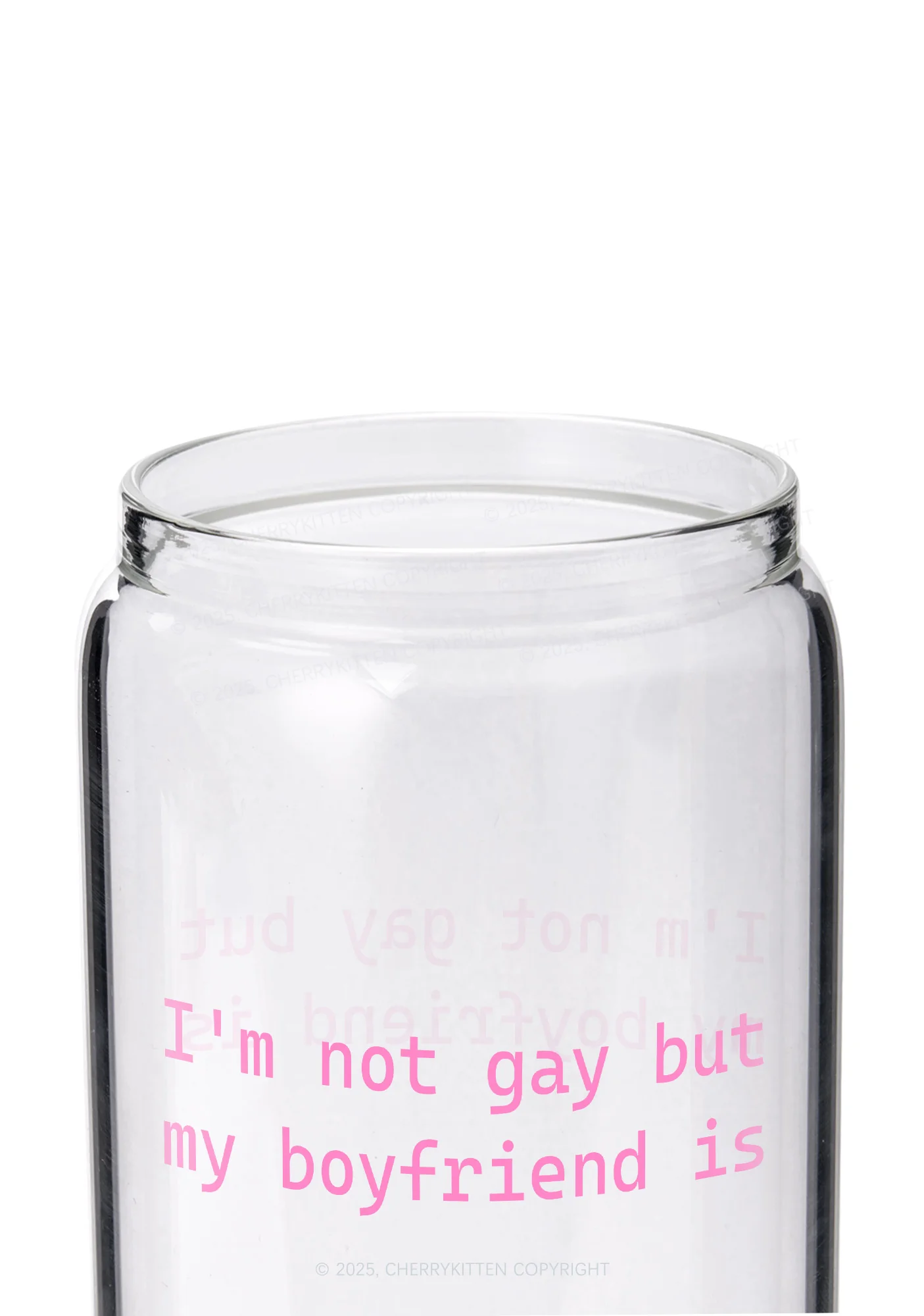 My Boyfriend Is Gay Pride Y2K Printed Glass Cup Cherrykitten - Image 2