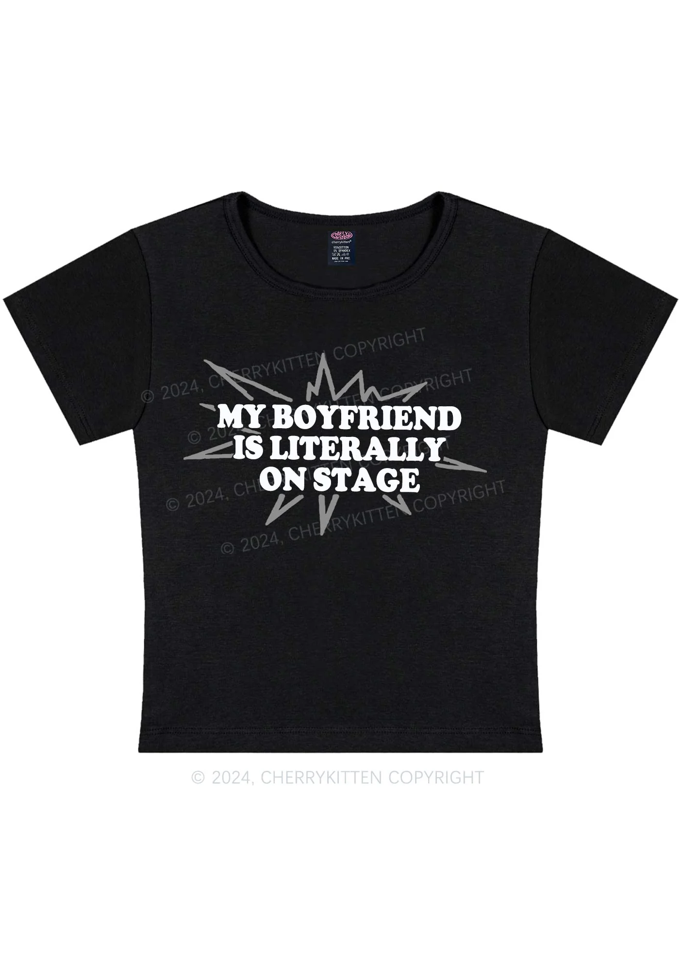 My Boyfriend On Stage Y2K Baby Tee Cherrykitten - Image 3