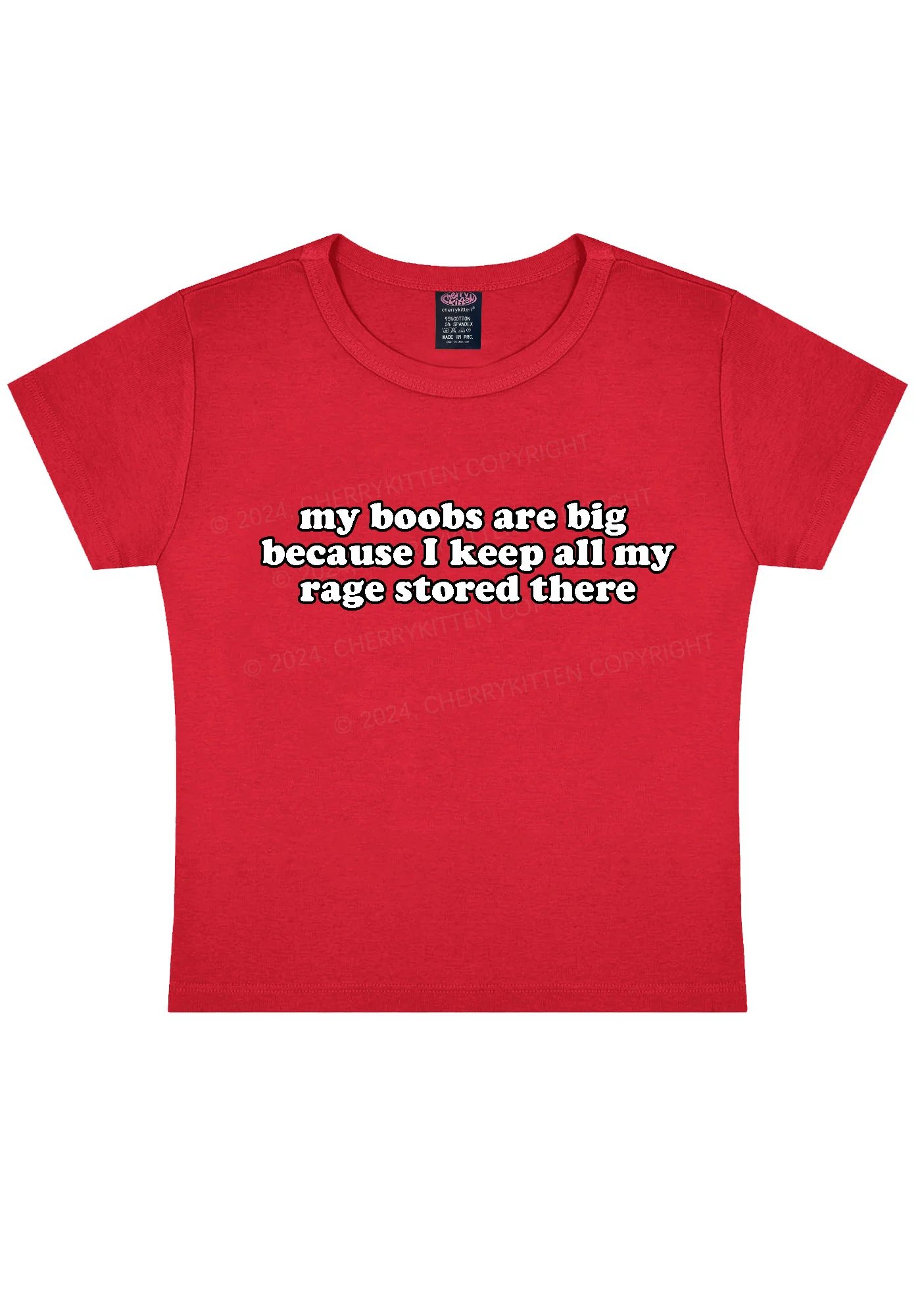 My Bxxbs Are Big Y2K Baby Tee Cherrykitten - Image 4