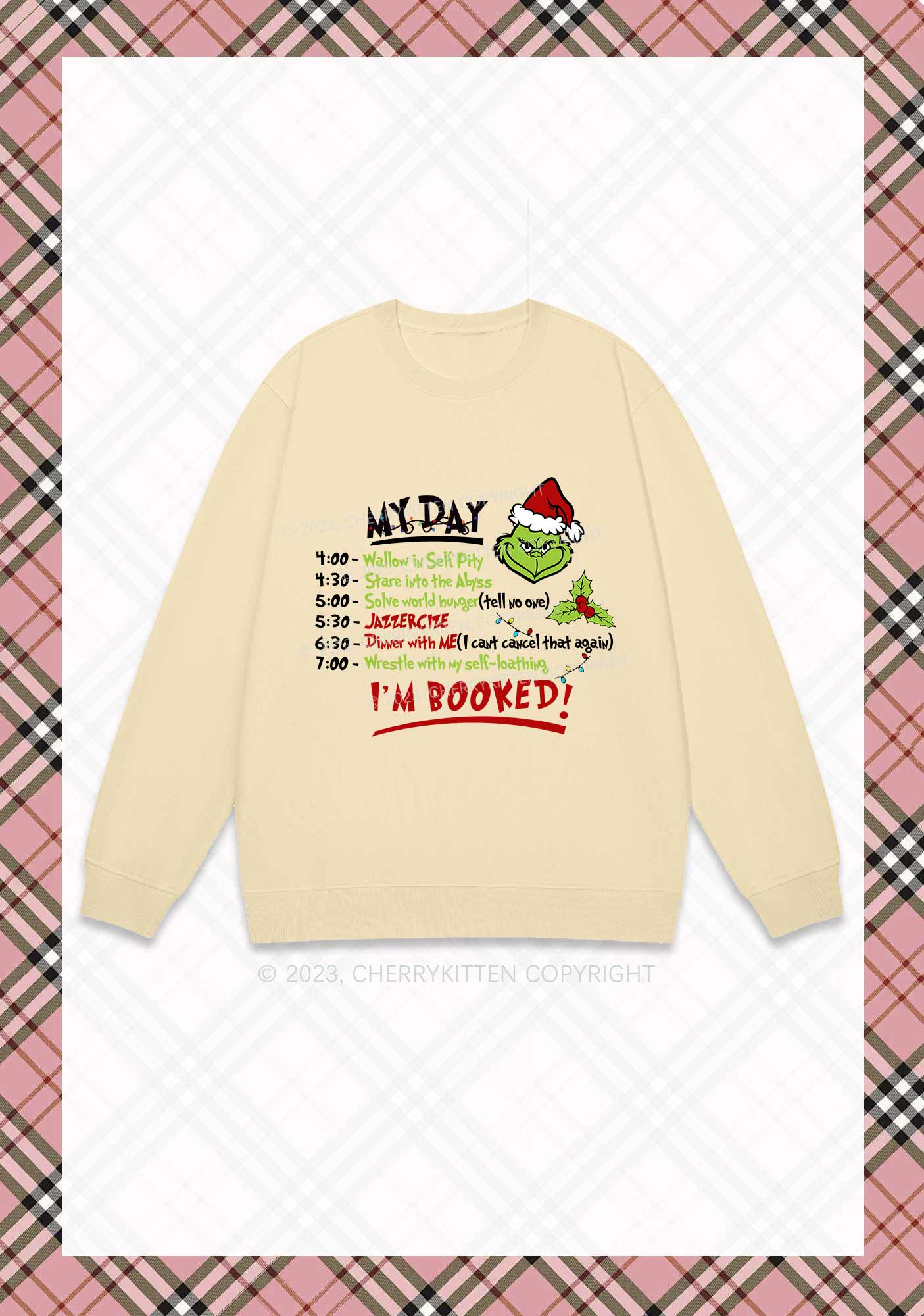 My Day I'm Booked Christmas Y2K Sweatshirt Cherrykitten - Image 4