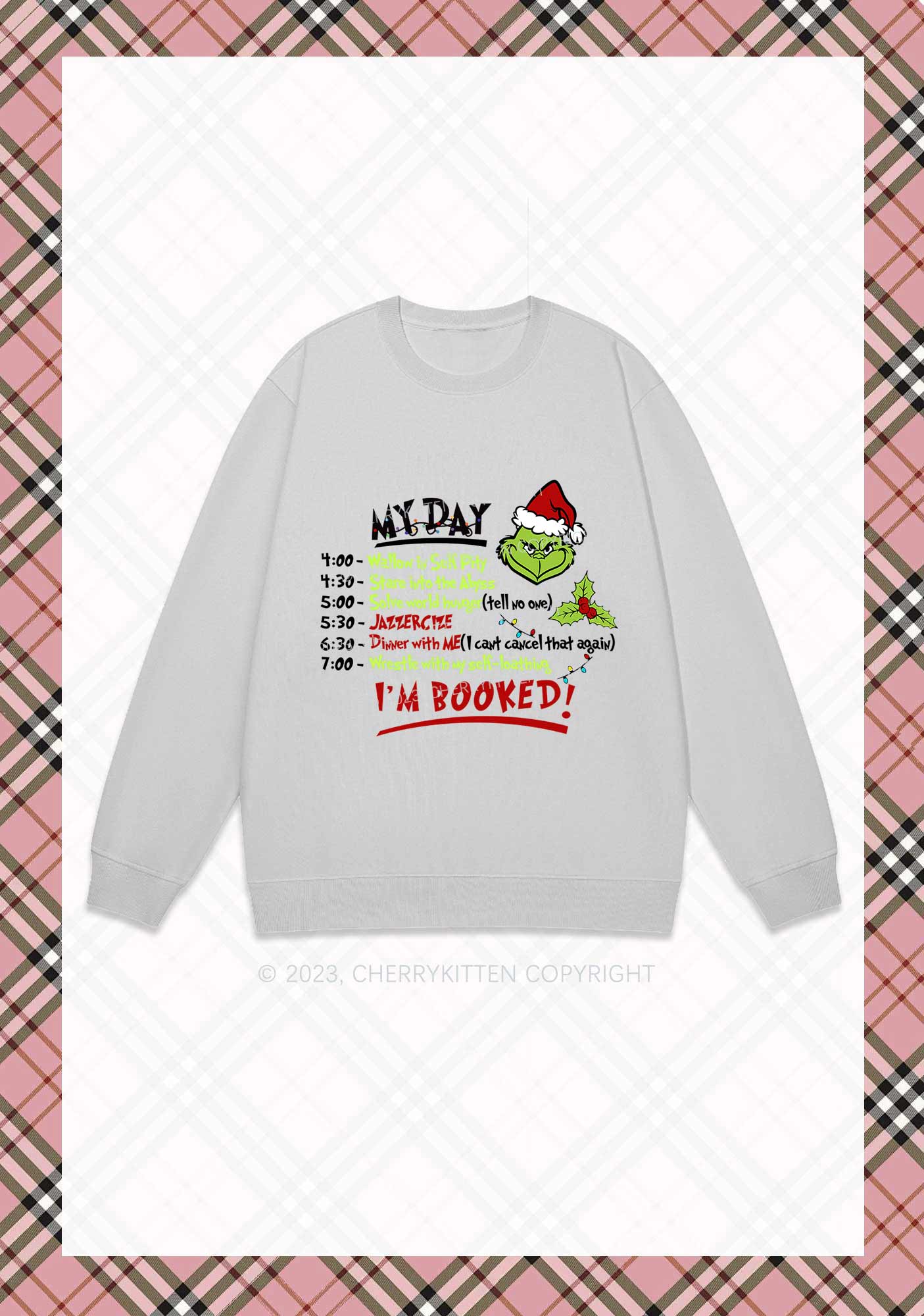 My Day I'm Booked Christmas Y2K Sweatshirt Cherrykitten - Image 5