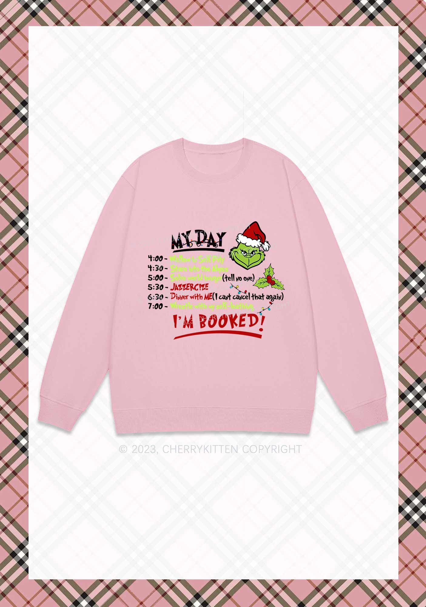 My Day I'm Booked Christmas Y2K Sweatshirt Cherrykitten - Image 6