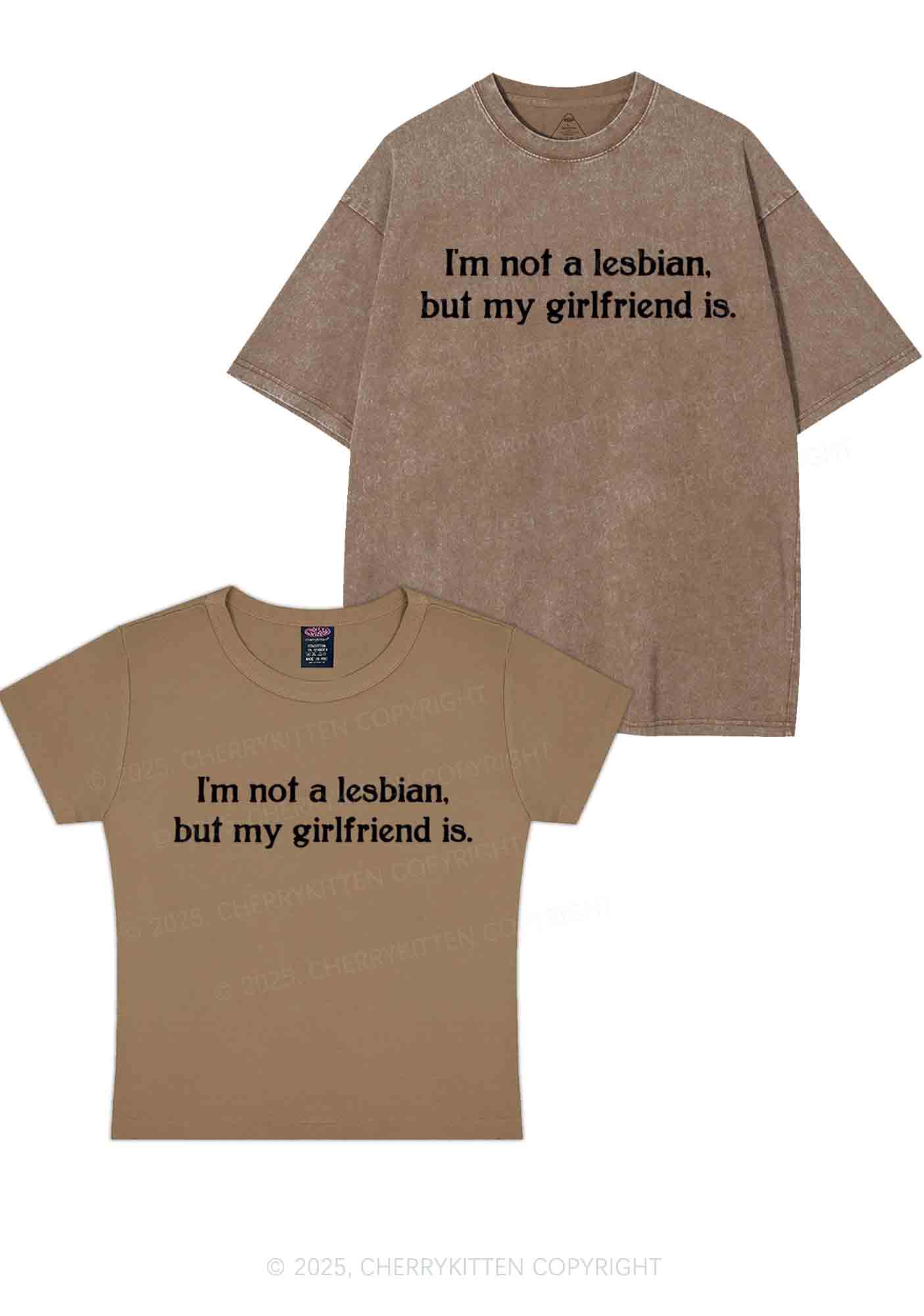 My GF Is Lesbian Y2K Valentine's Day Couple Shirt Cherrykitten - Image 10