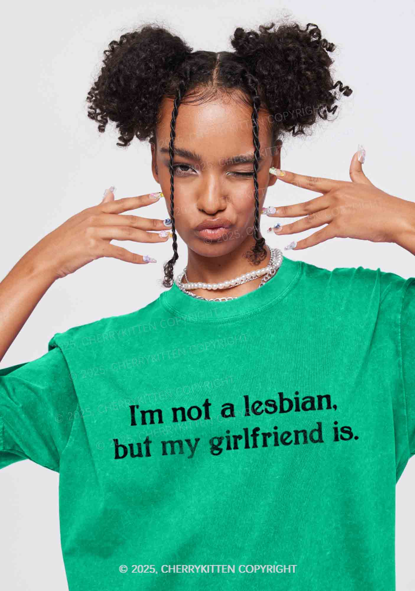 My GF Is Lesbian Y2K Valentine's Day Couple Shirt Cherrykitten - Image 2