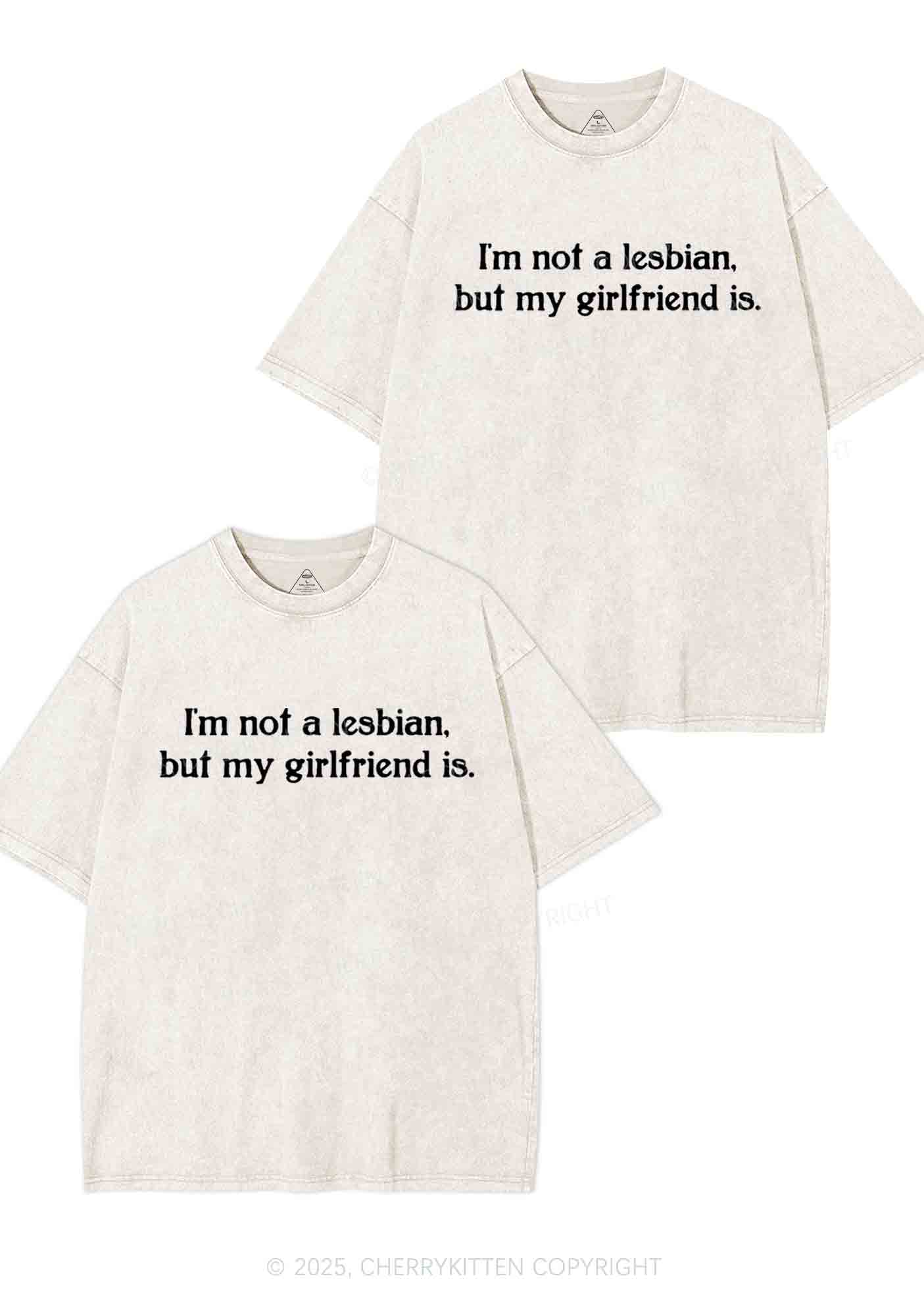 My GF Is Lesbian Y2K Valentine's Day Washed Tee Cherrykitten - Image 5