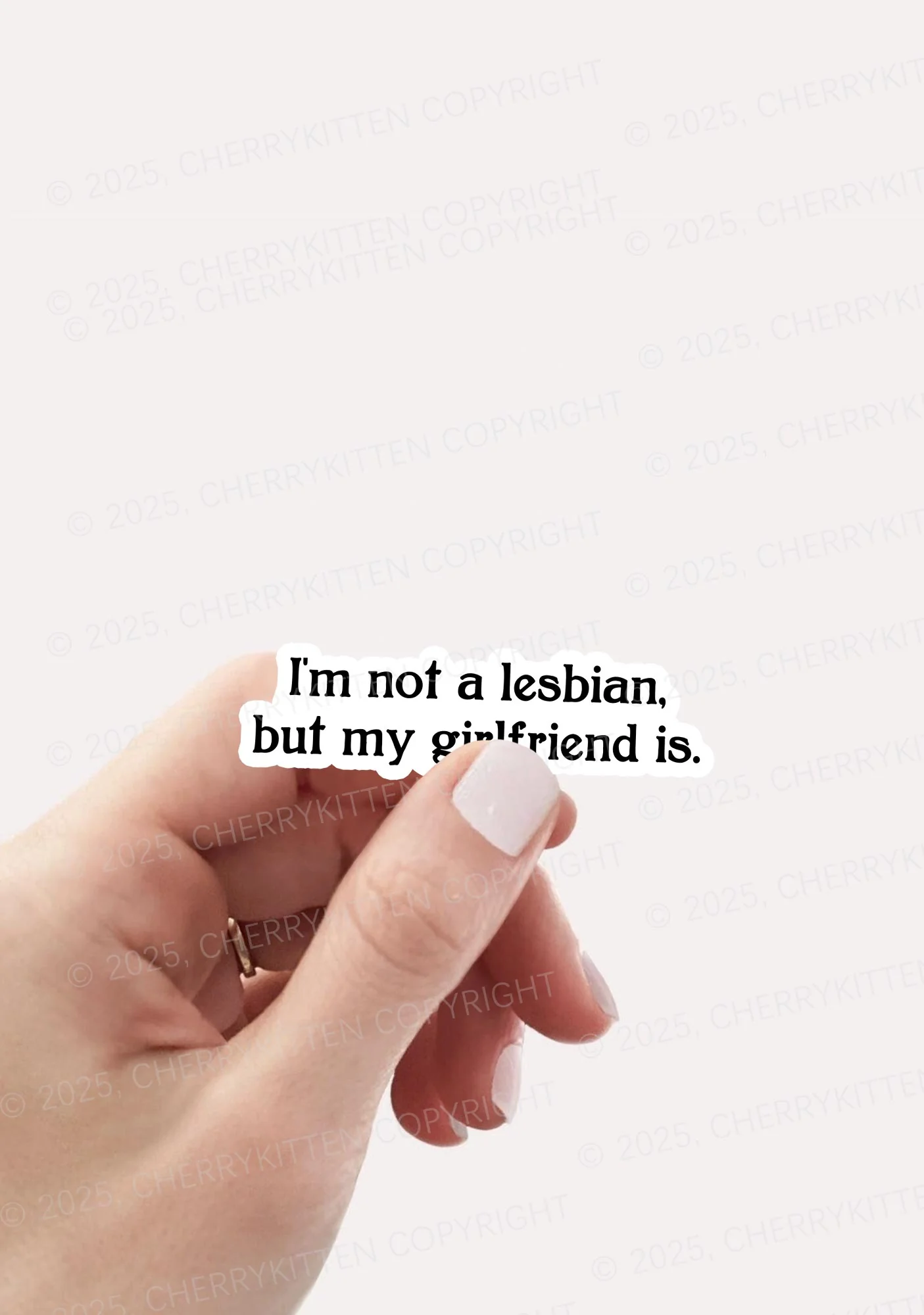 My Girlfriend Is Lesbian Pride 1Pc Y2K Sticker Cherrykitten - Image 2