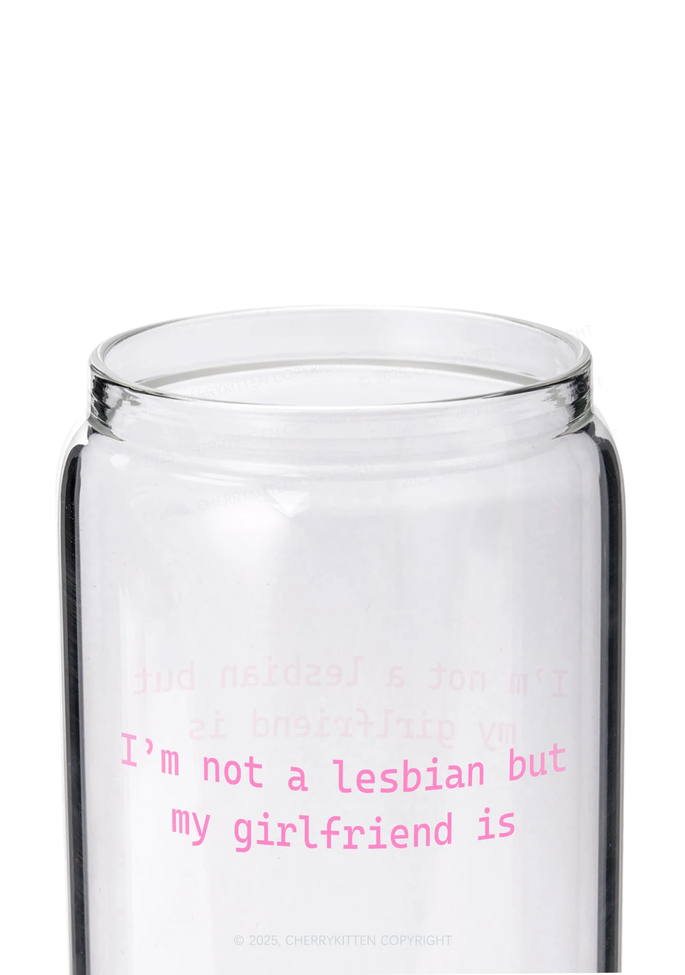 My Girlfriend Is Lesbian Pride Y2K Printed Glass Cup Cherrykitten - Image 2