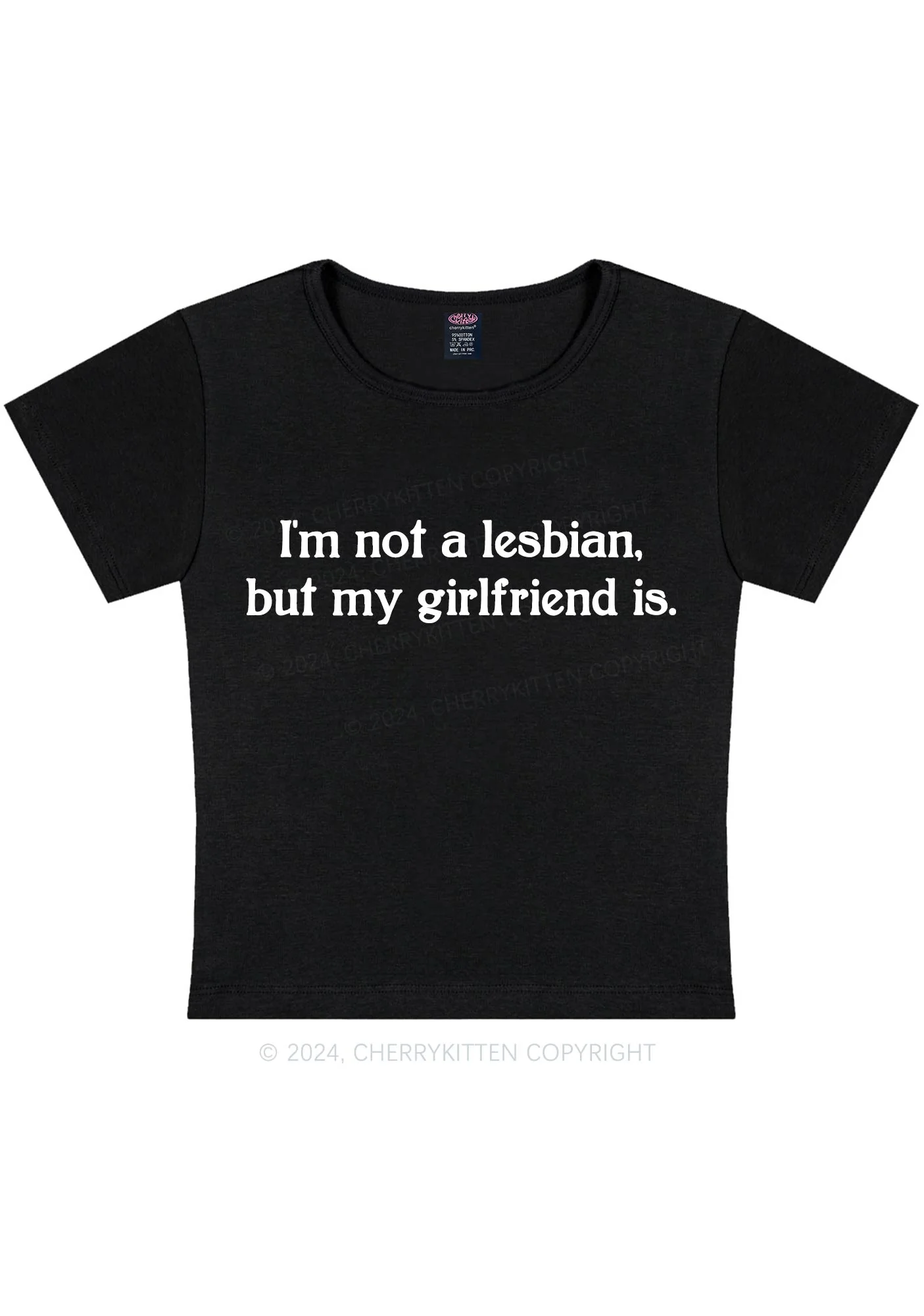 My Girlfriend Is Lesbian Y2K Baby Tee Cherrykitten - Image 13