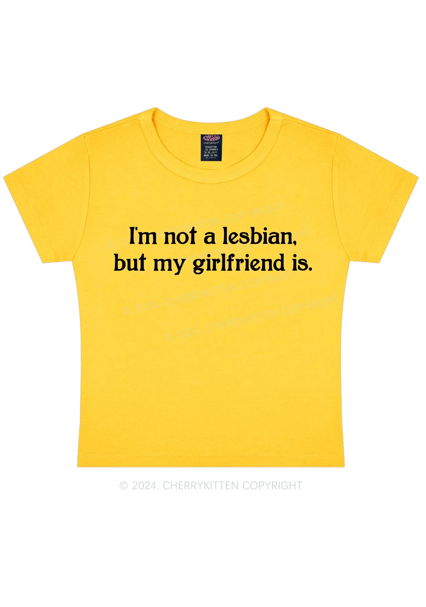 My Girlfriend Is Lesbian Y2K Baby Tee Cherrykitten - Image 14