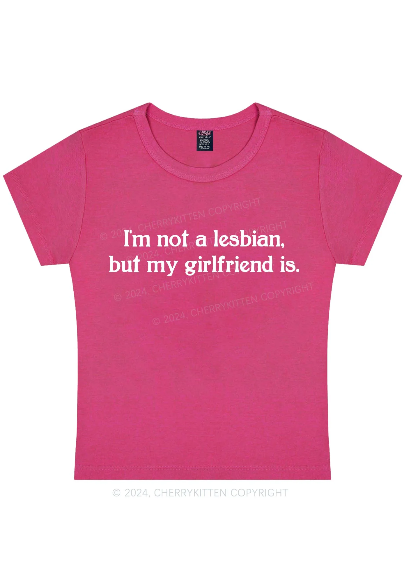 My Girlfriend Is Lesbian Y2K Baby Tee Cherrykitten - Image 5