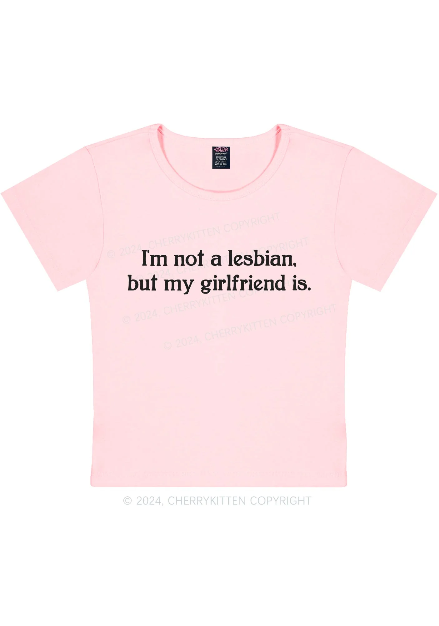 My Girlfriend Is Lesbian Y2K Baby Tee Cherrykitten - Image 6