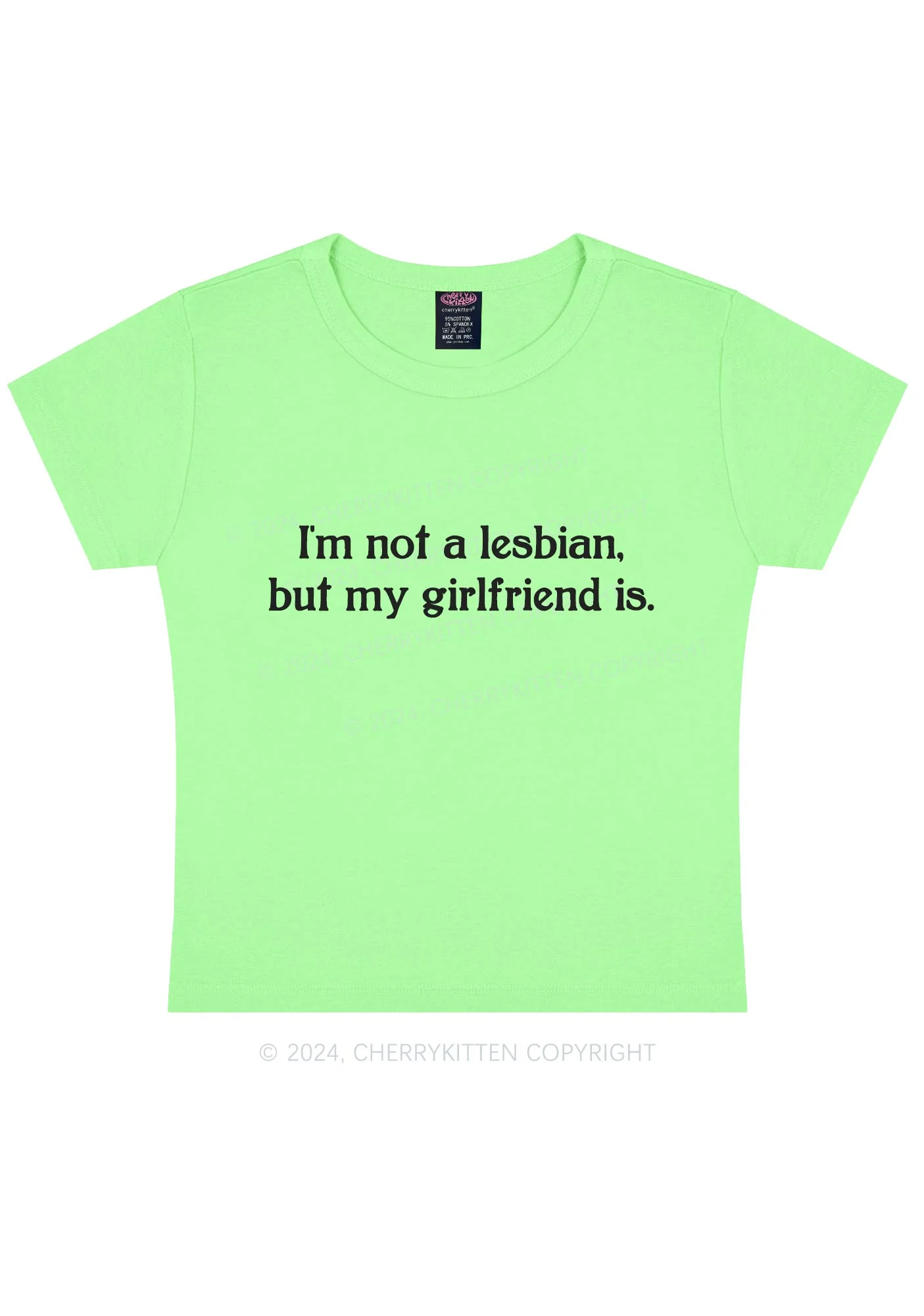 My Girlfriend Is Lesbian Y2K Baby Tee Cherrykitten - Image 9