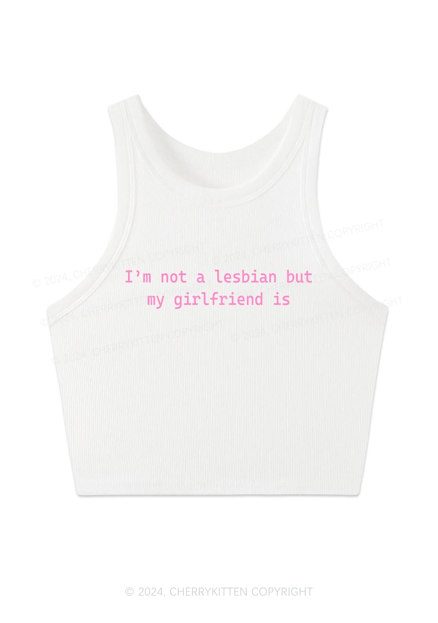 My Girlfriend Is Lesbian Y2K Crop Tank Top Cherrykitten - Image 2
