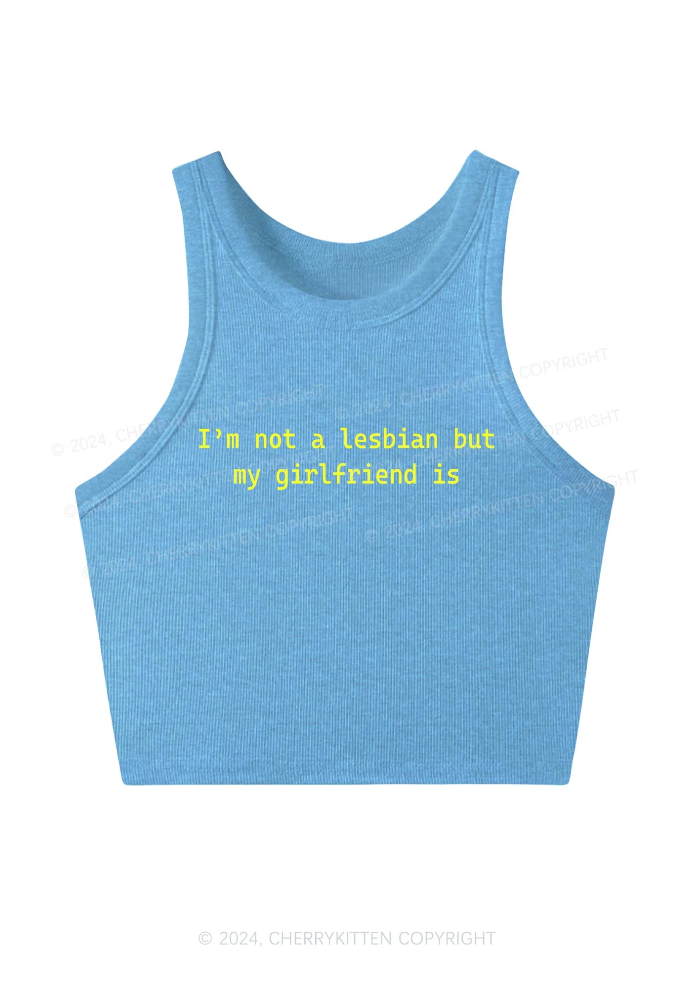 My Girlfriend Is Lesbian Y2K Crop Tank Top Cherrykitten - Image 3