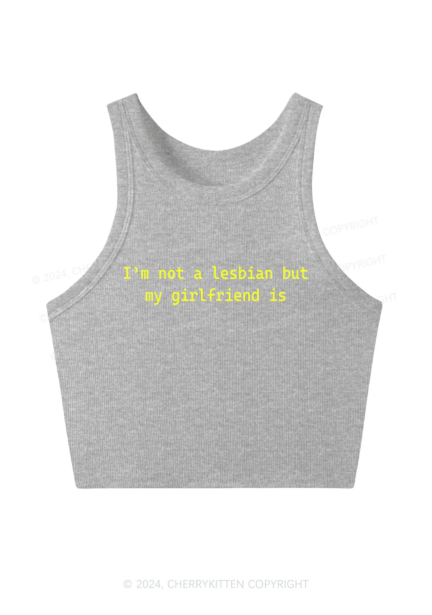 My Girlfriend Is Lesbian Y2K Crop Tank Top Cherrykitten - Image 4
