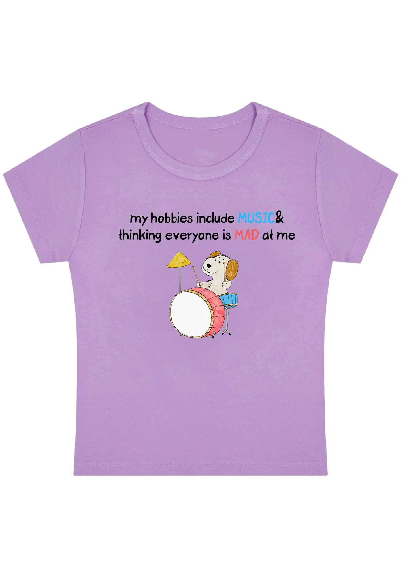 My Hobbies Include Music&Mad Y2K Baby Tee - Image 4